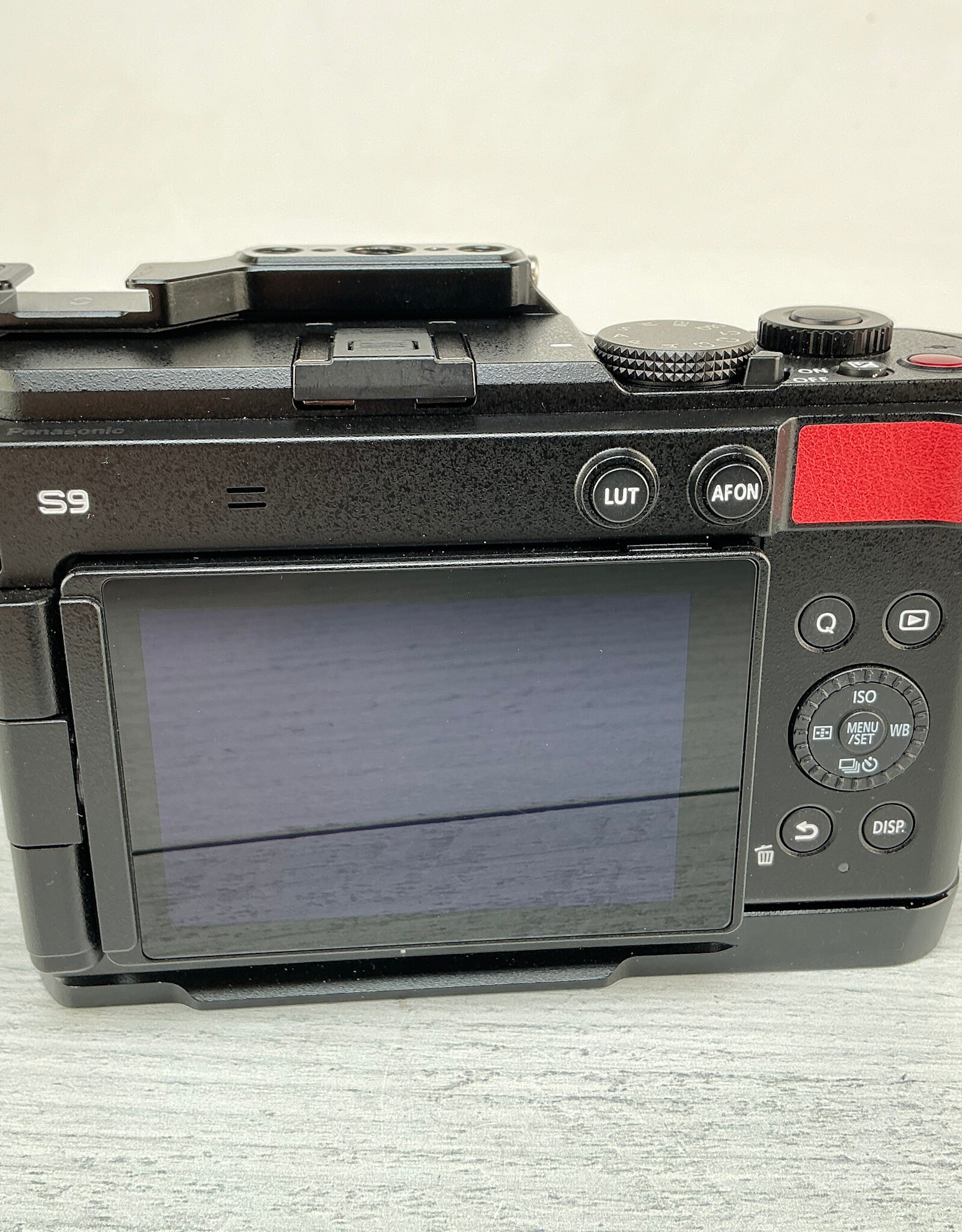 Lumix Panasonic Lumix S9 Camera Red w/ Cage NO CHARGER Used Good