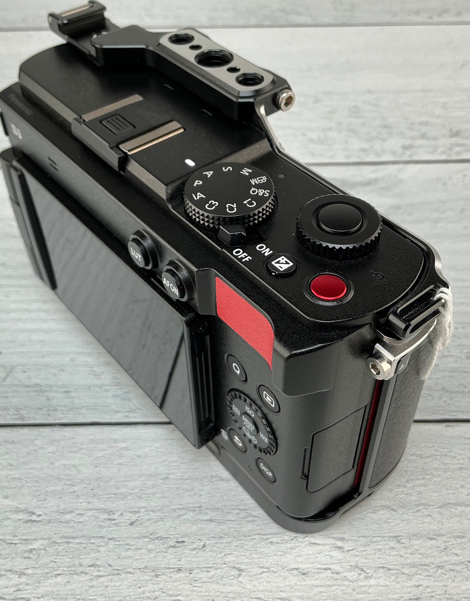 Lumix Panasonic Lumix S9 Camera Red w/ Cage NO CHARGER Used Good