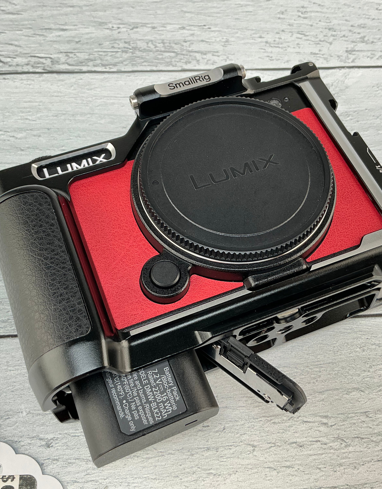 Lumix Panasonic Lumix S9 Camera Red w/ Cage NO CHARGER Used Good