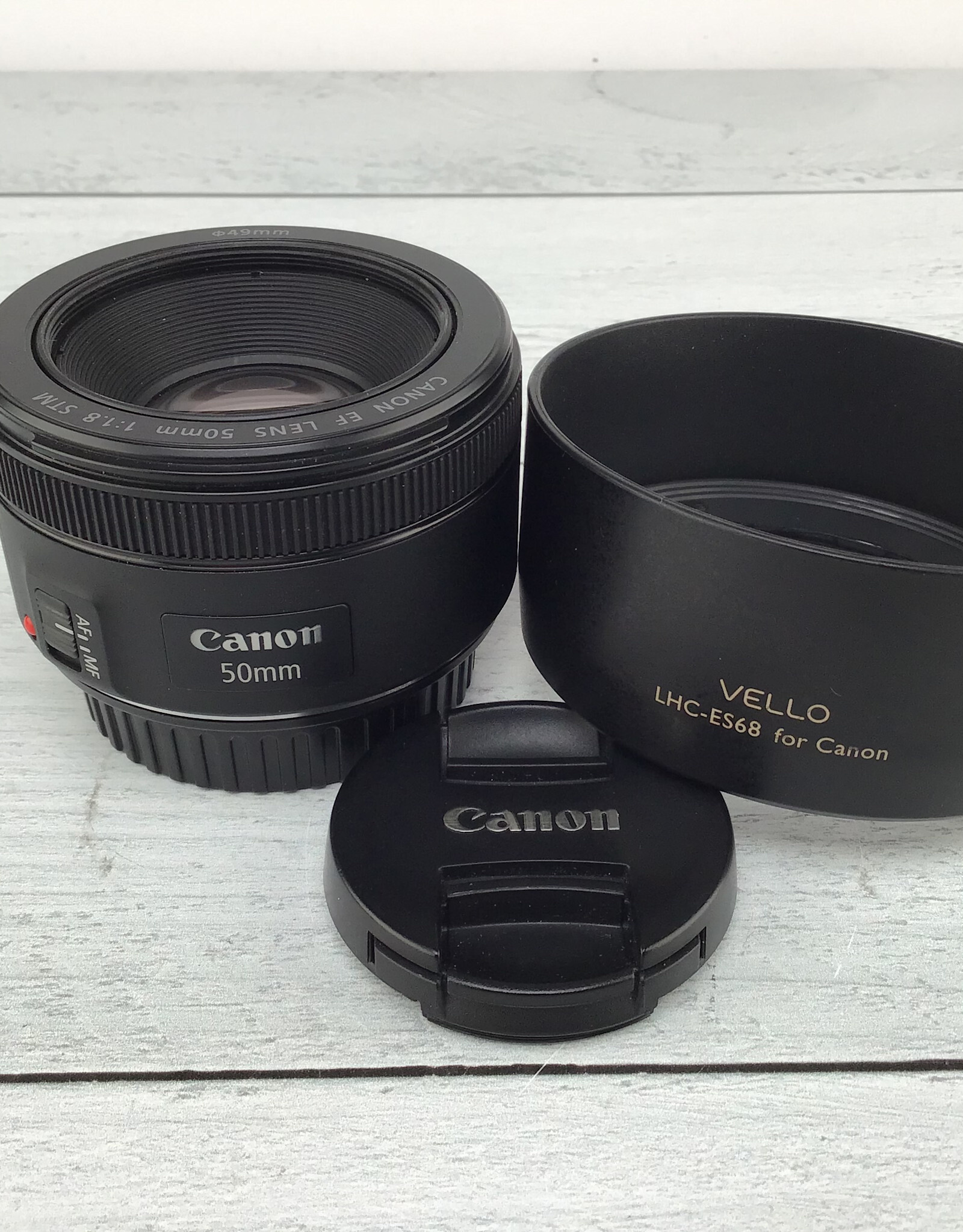 CANON Canon EF 50mm f1.8 STM Lens w/ Hood Used Good