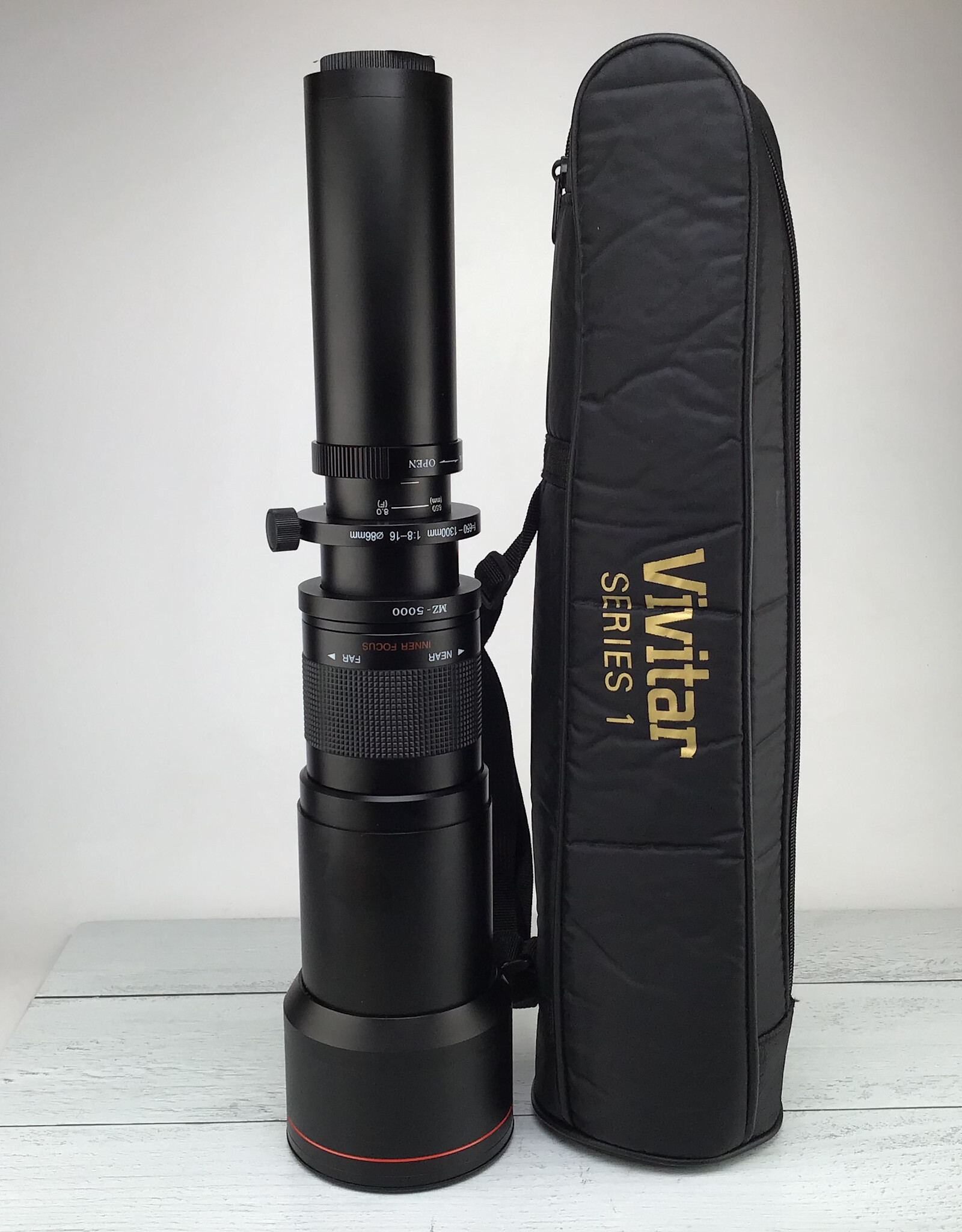 Vivitar Vivitar MZ-5000 650-1300mm f8-16 T Mount Lens w/ Case Used Good