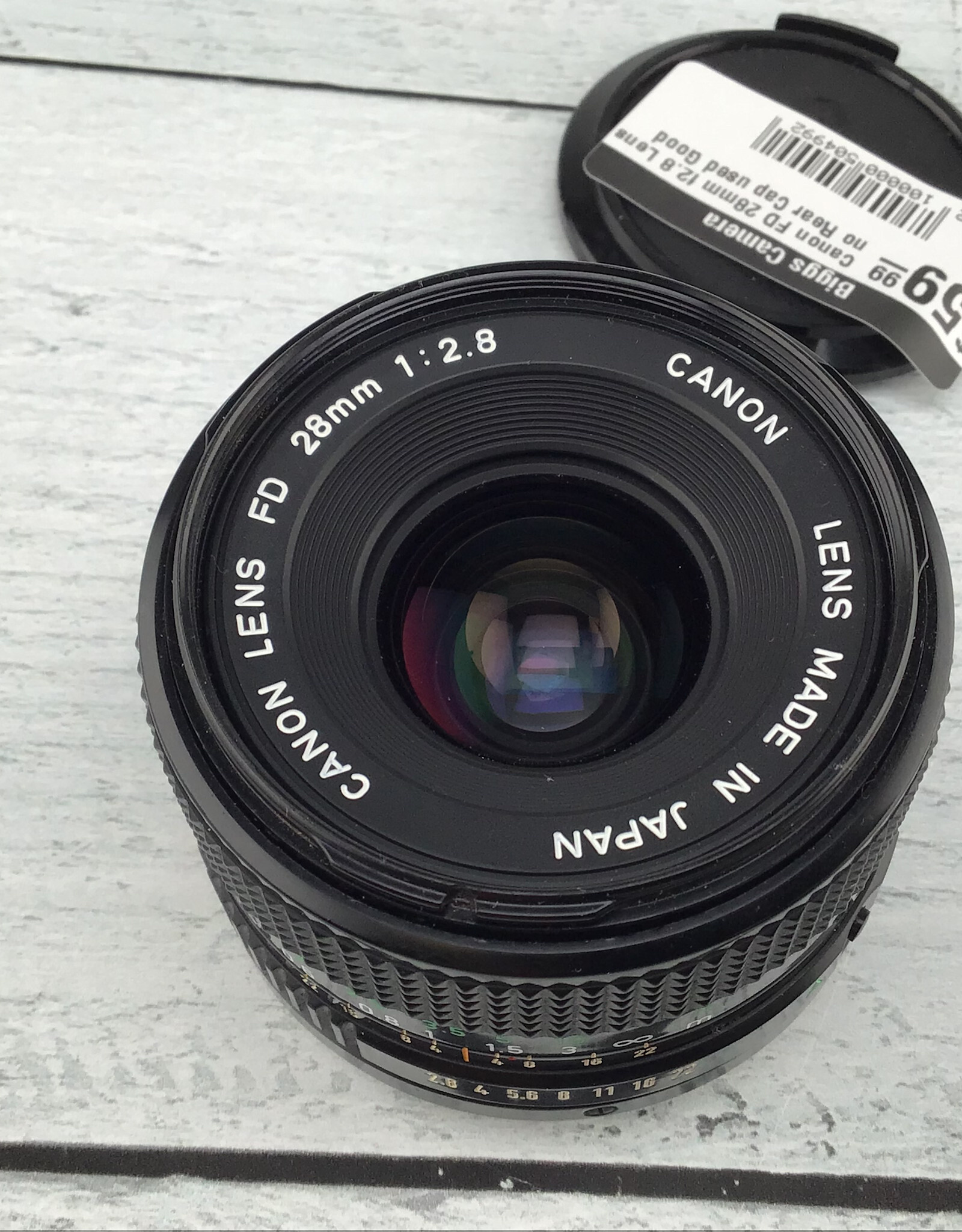 CANON Canon FD 28mm f2.8 Lens no Rear Cap used Good