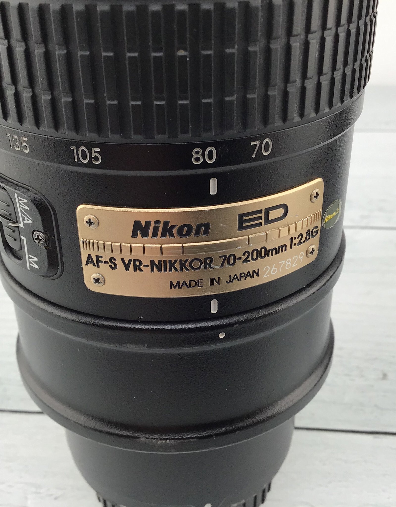 NIKON Nikon ED AF-S VR Nikkor 70-200mm f2.8G Lens Used Fair