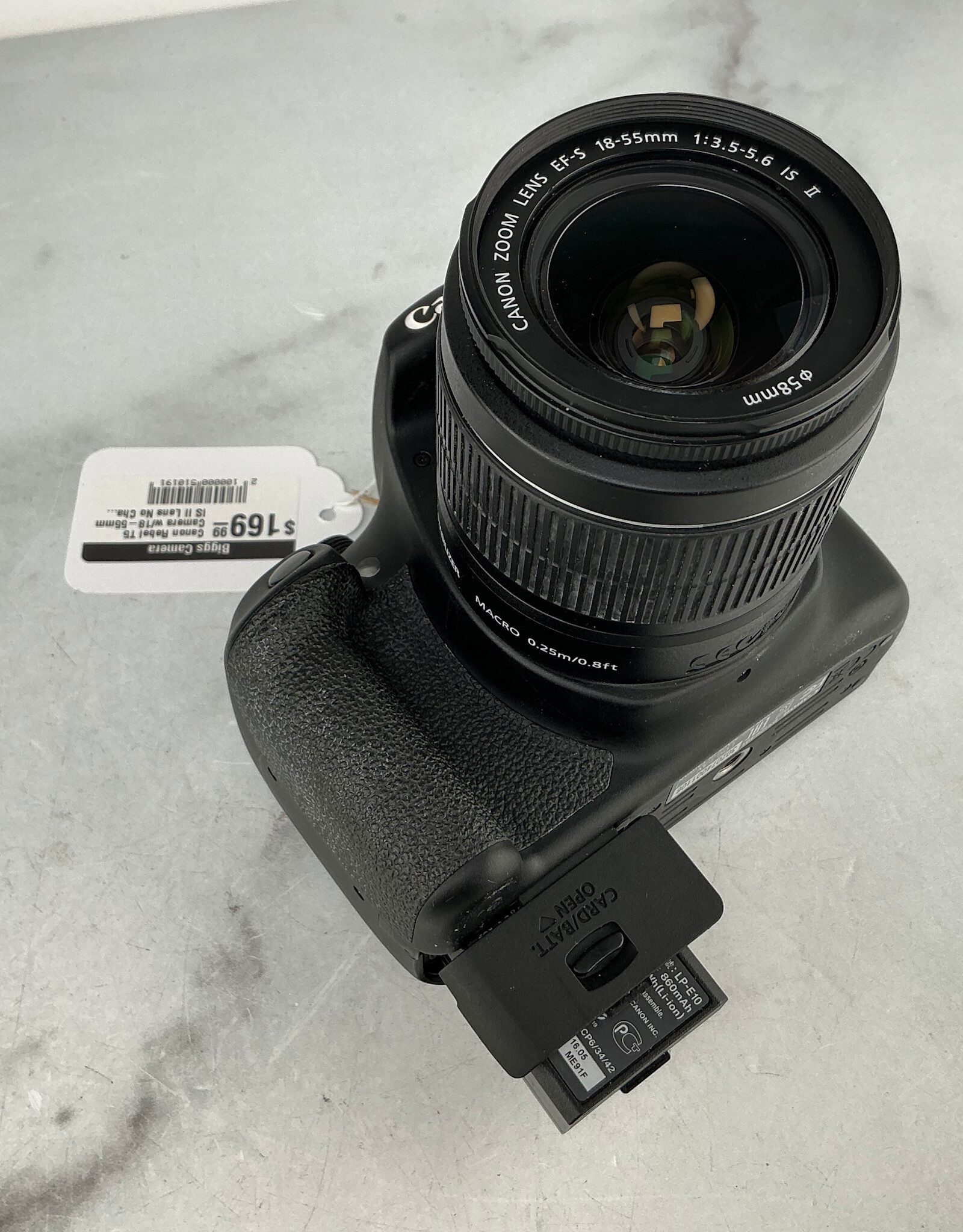 CANON Canon Rebel T5 Camera w/18-55mm IS II Lens No Charger Used Good