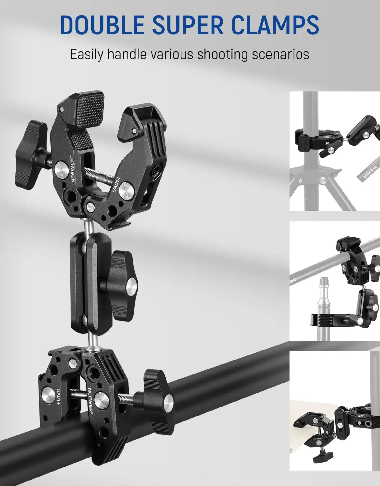 Neewer NEEWER UA014 Double Super Clamp Camera Mount CLOSEOUT