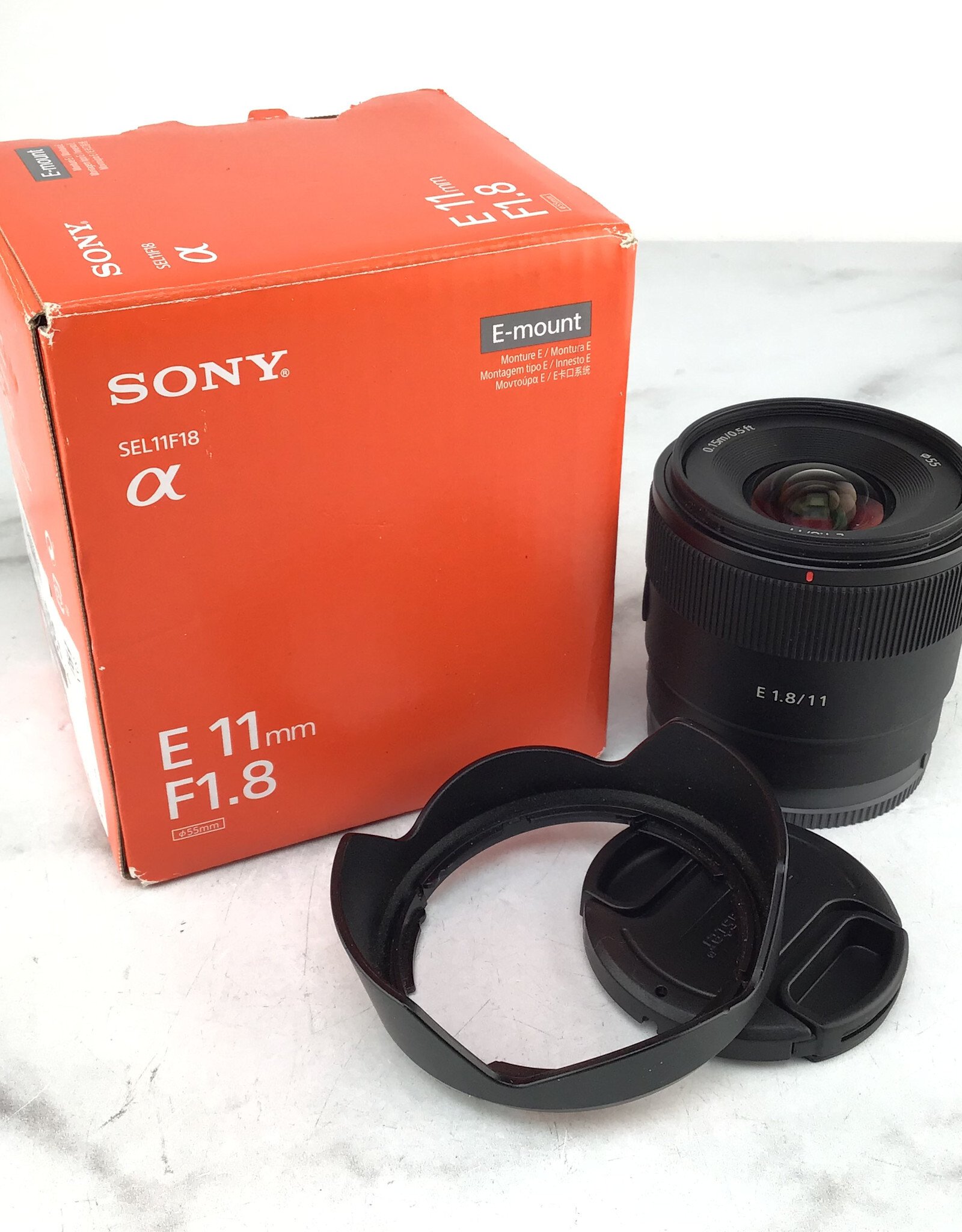 SONY Sony E 11mm f1.8 Lens in Box Used Good