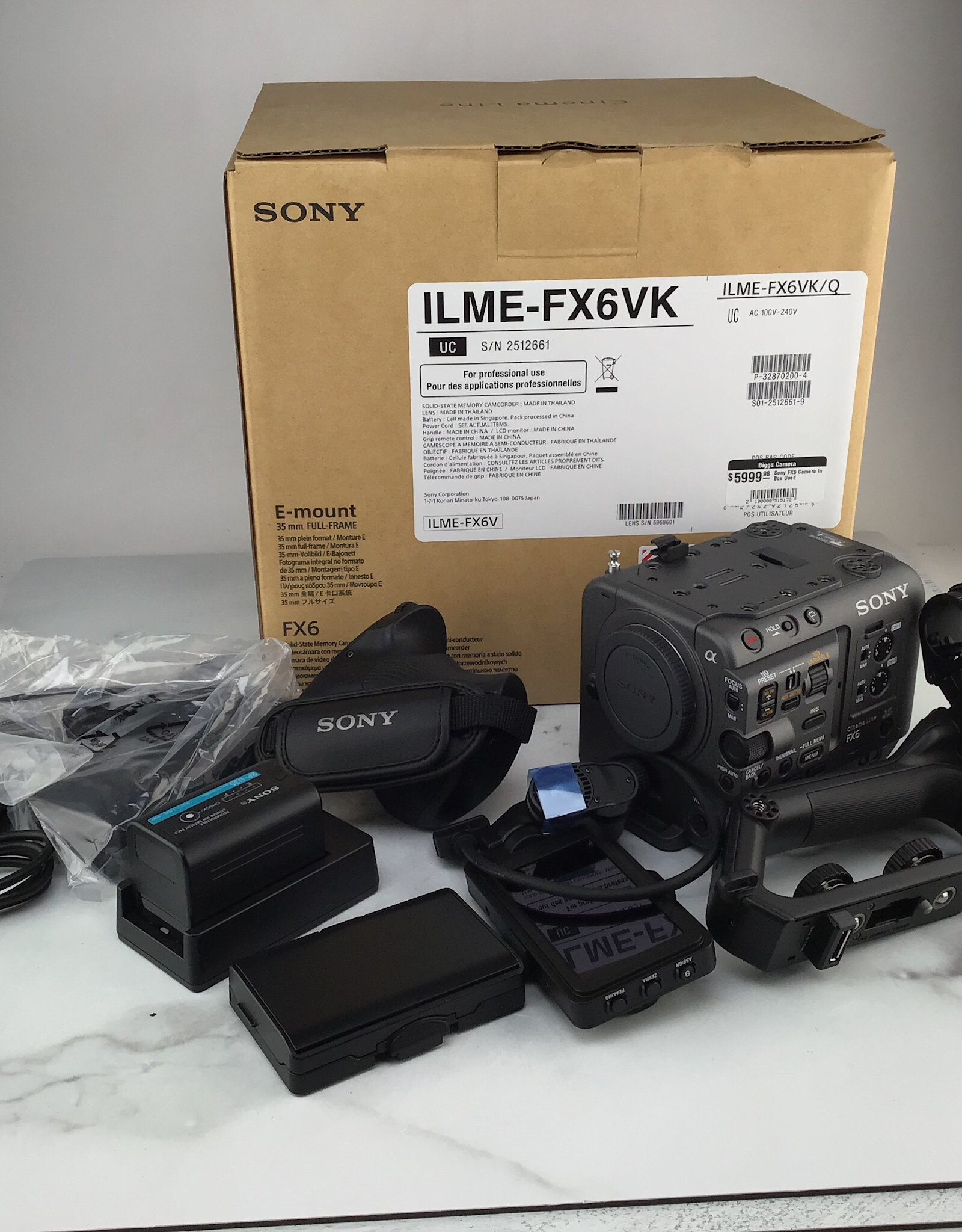 SONY Sony FX6 Camera in Box Used EX