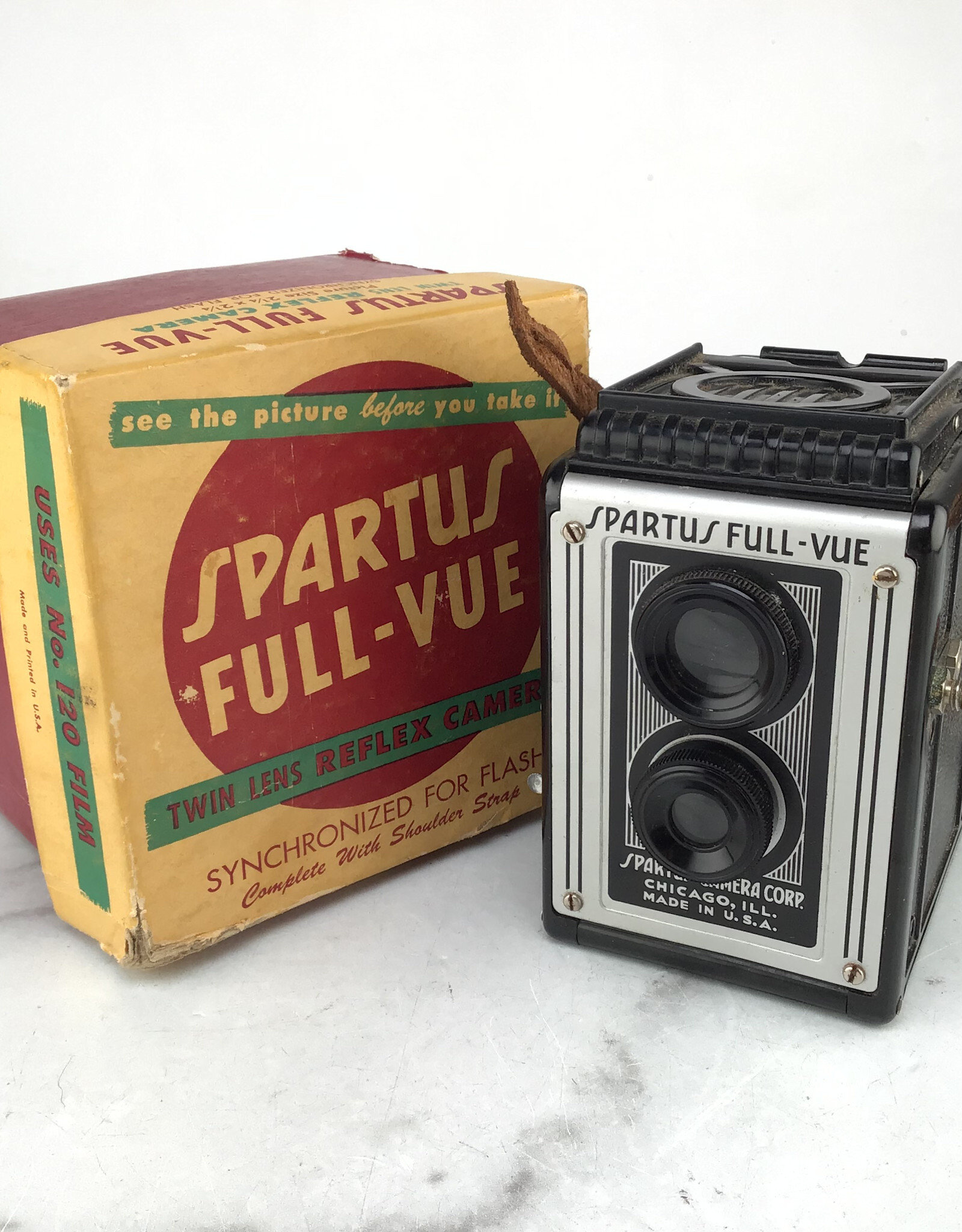 Spartus Spartus Full-Vue Twin Reflex Camera in Box Used Disp