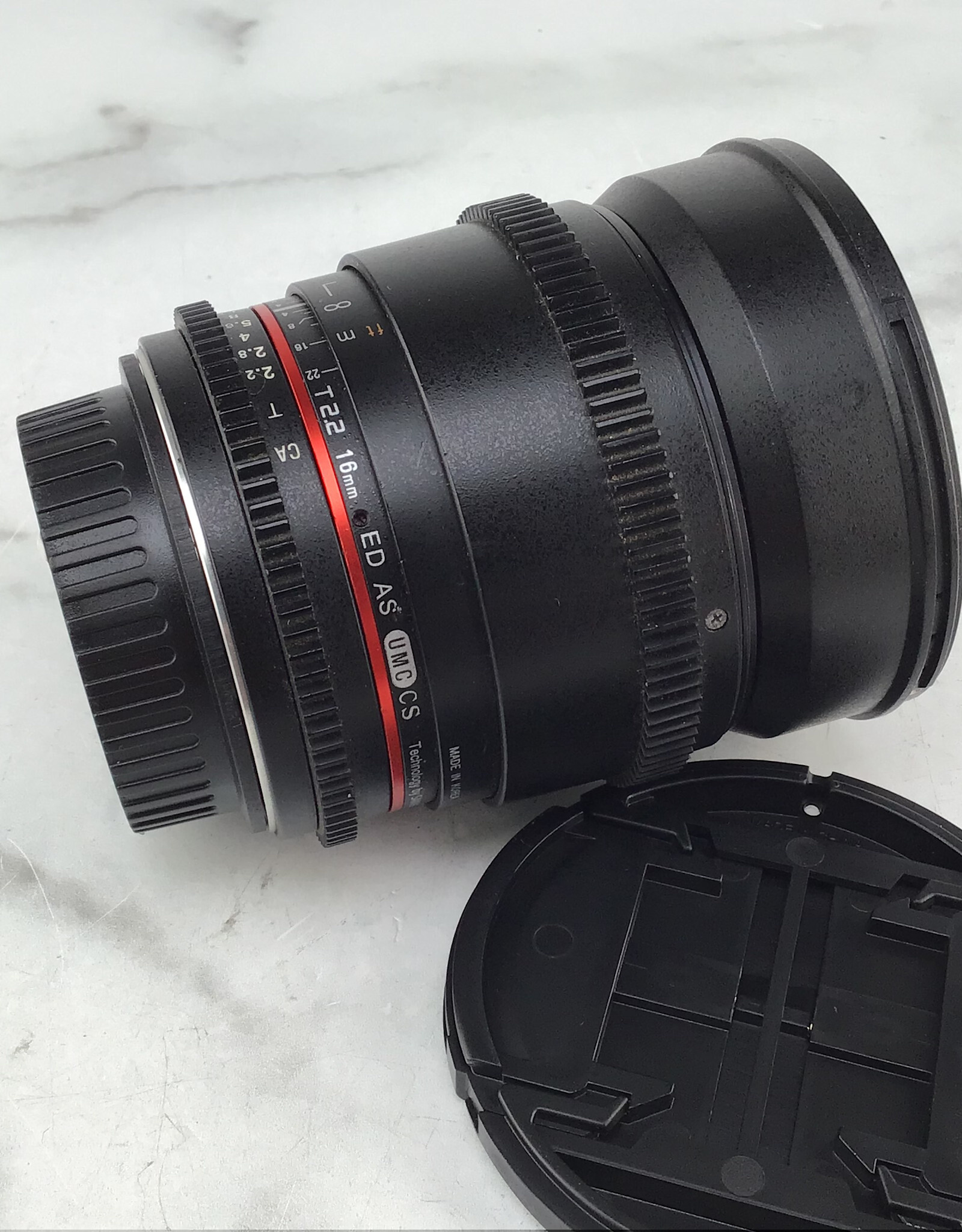 ROKINON Rokinon 16mm T2.2 ED AS Cinema Lens for Canon EF Used Good