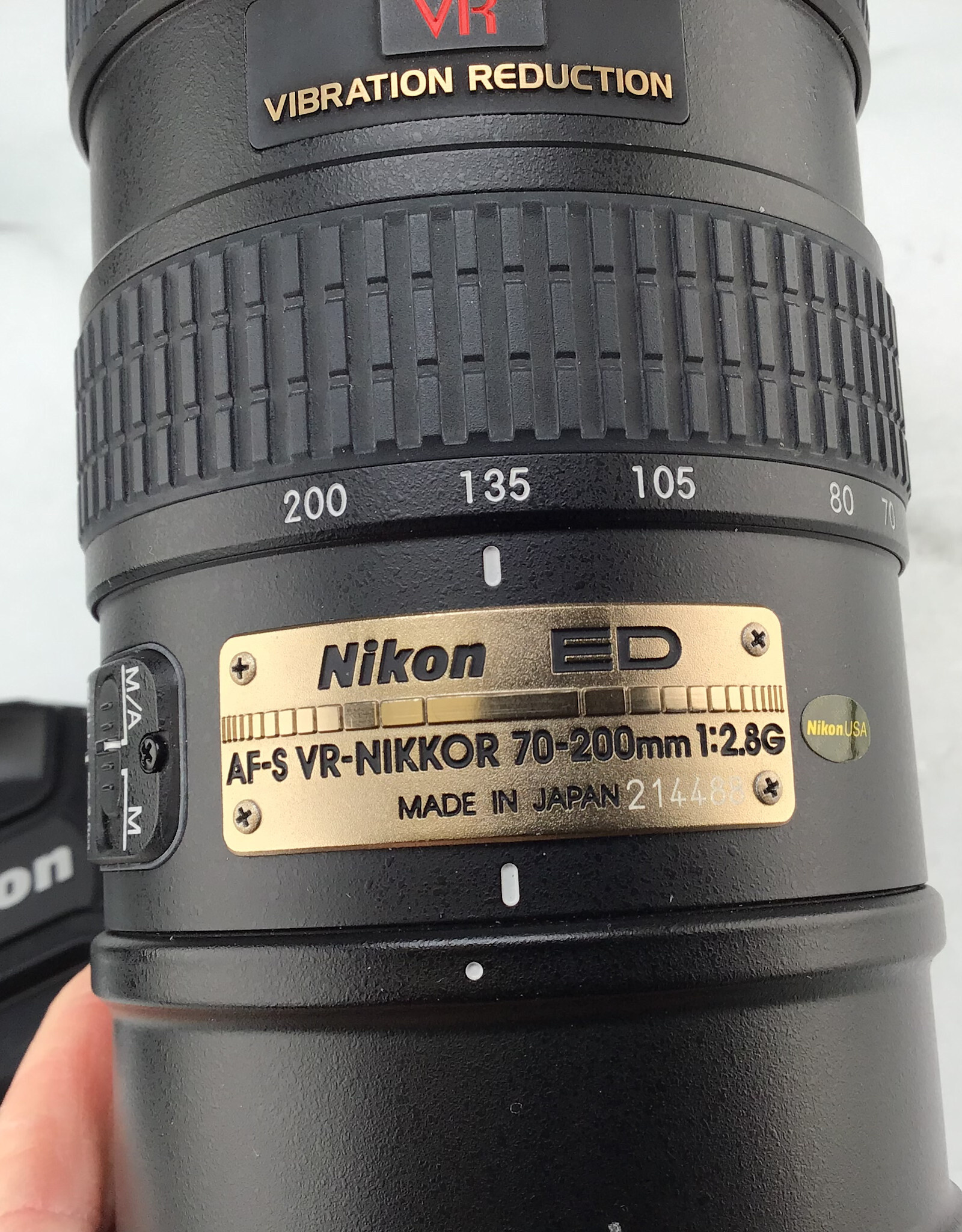NIKON Nikon ED AF-S VR Nikkor 70-200mm f2.8 VR Lens Used Good