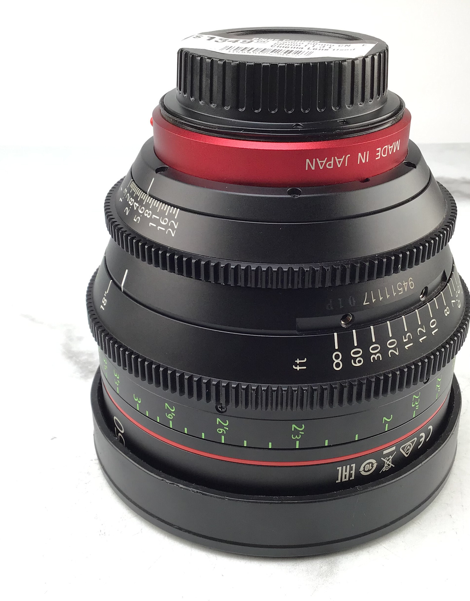 CANON Canon 50mm CN-E 50mm T1.3 L Cinema Lens Used Good