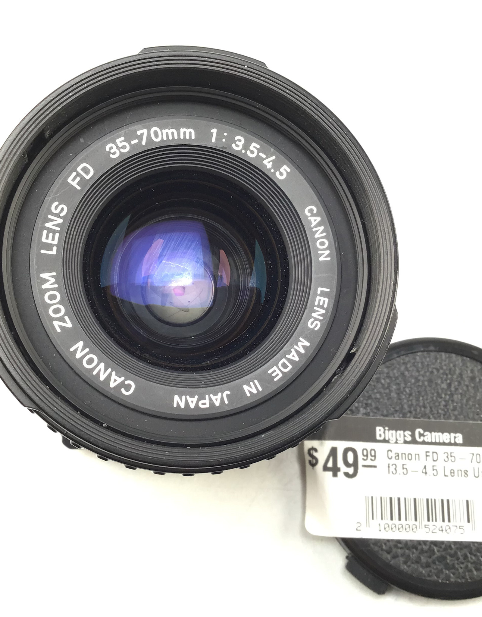 CANON Canon FD 35-70mm f3.5-4.5 Lens Used Good