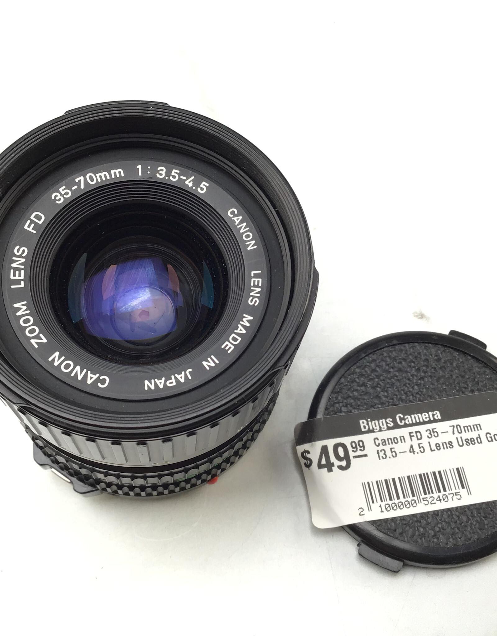 CANON Canon FD 35-70mm f3.5-4.5 Lens Used Good