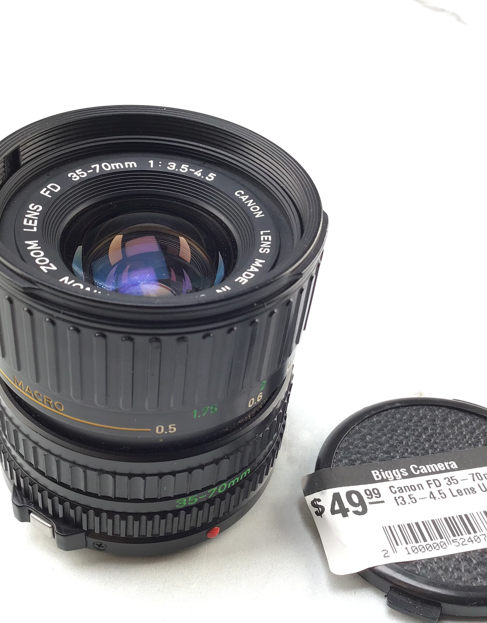 CANON Canon FD 35-70mm f3.5-4.5 Lens Used Good