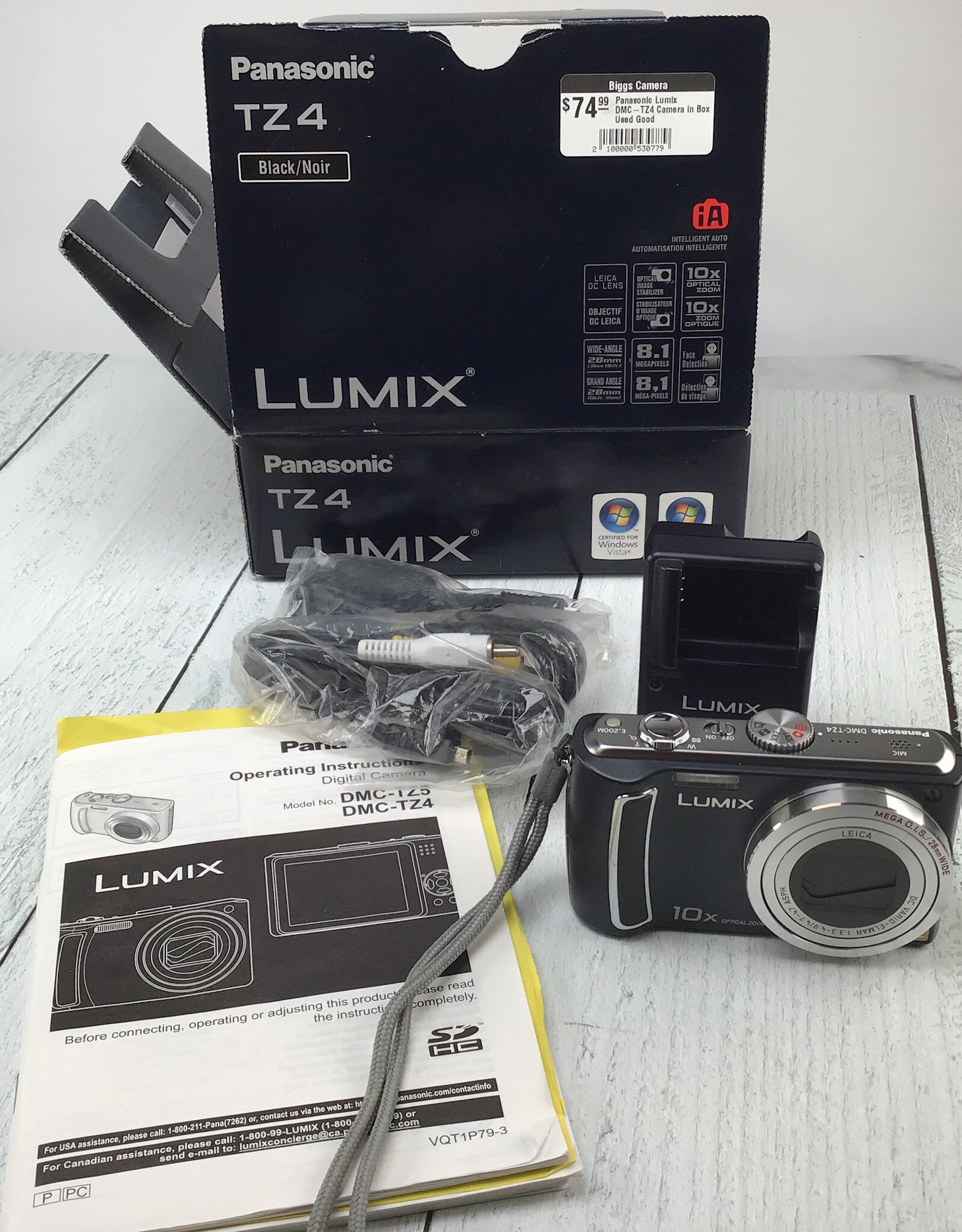 PANASONIC Panasonic Lumix DMC-TZ4 Camera in Box Used Good