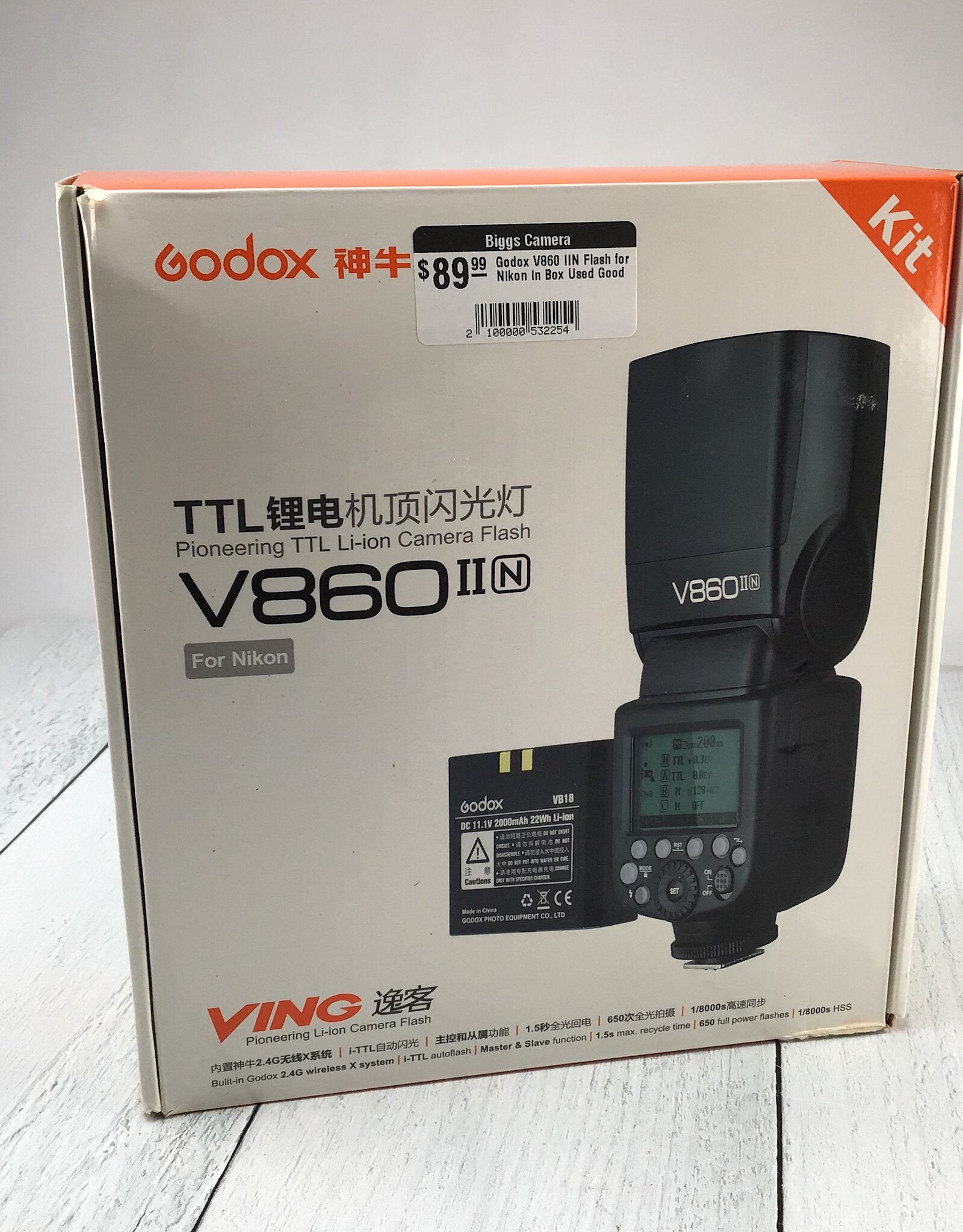GODOX Godox V860 IIN Flash for Nikon in Box Used Good