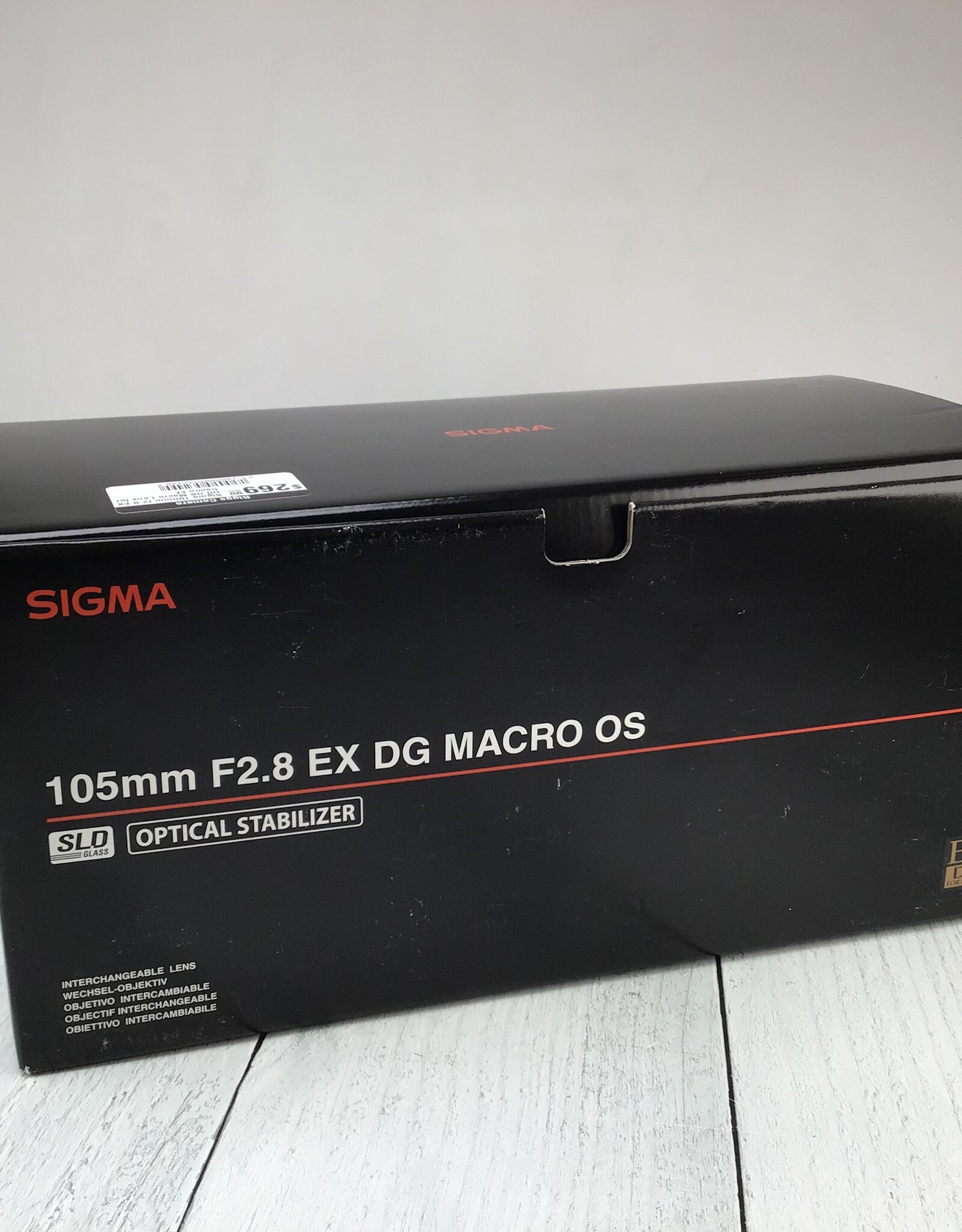 CANON Sigma 105mm f2.8 EX DG OS Macro Lens for Canon EF in Box Used Good