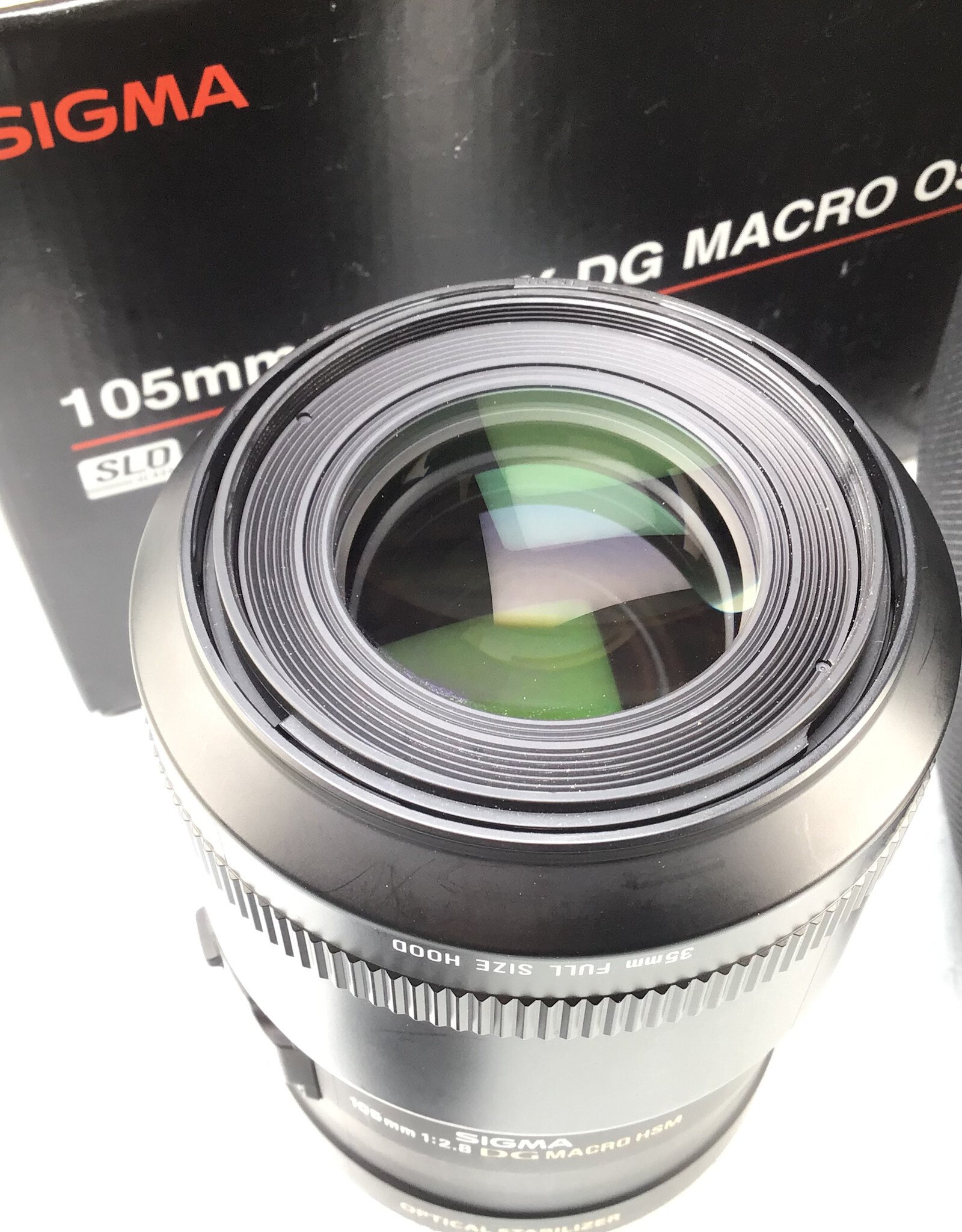 CANON Sigma 105mm f2.8 EX DG OS Macro Lens for Canon EF in Box Used Good