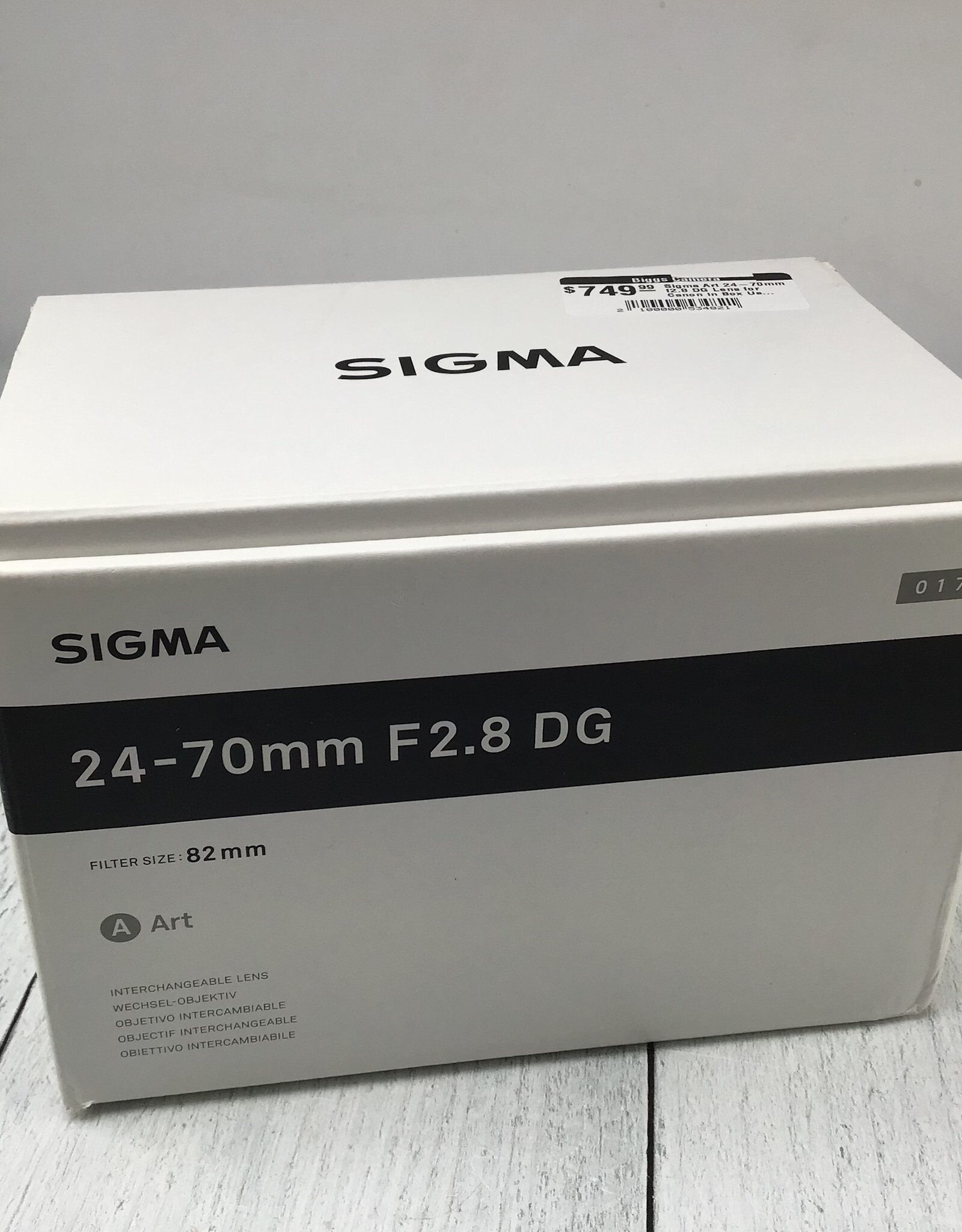 SIGMA Sigma Art 24-70mm f2.8 DG Lens for Canon in Box Used Good