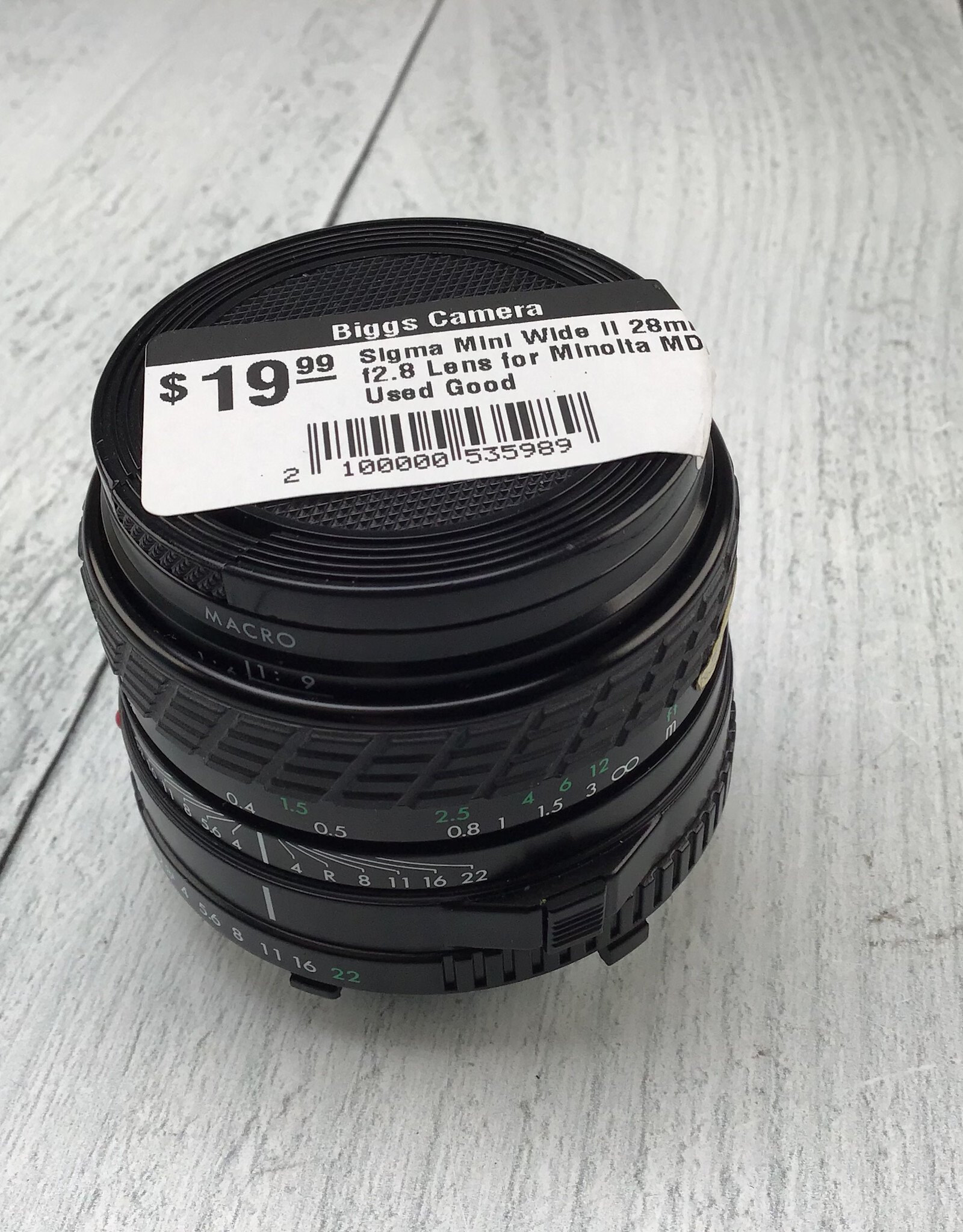 Minolta Sigma Mini Wide II 28mm f2.8 Lens for Minolta MD Used Good