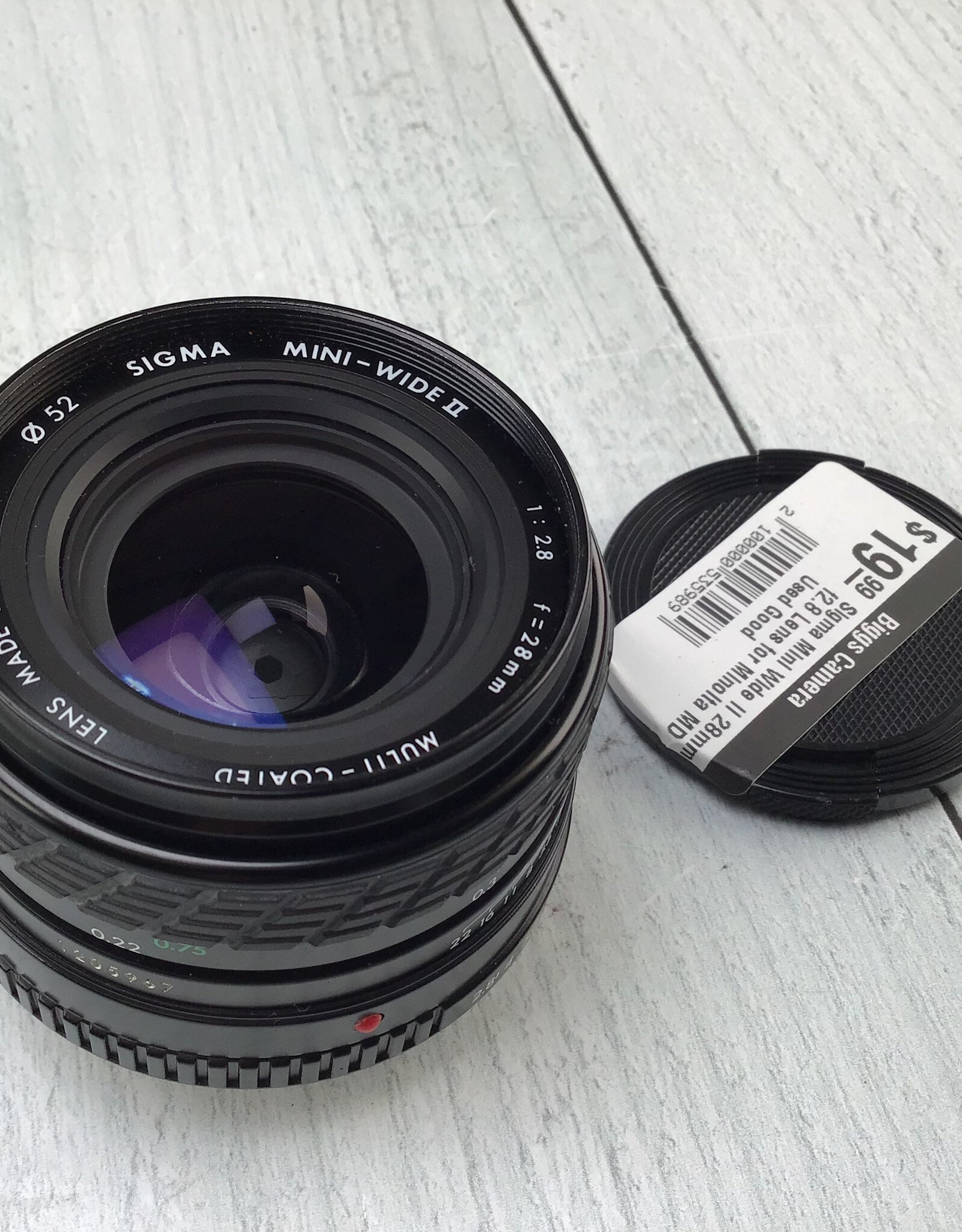 Minolta Sigma Mini Wide II 28mm f2.8 Lens for Minolta MD Used Good