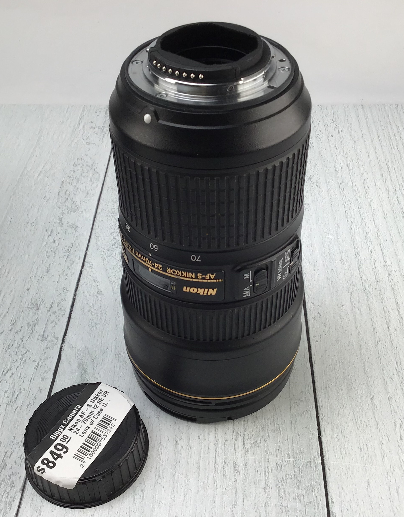 NIKON Nikon AF-S Nikkor 24-70mm f2.8E VR Lens w/ Case Used Good
