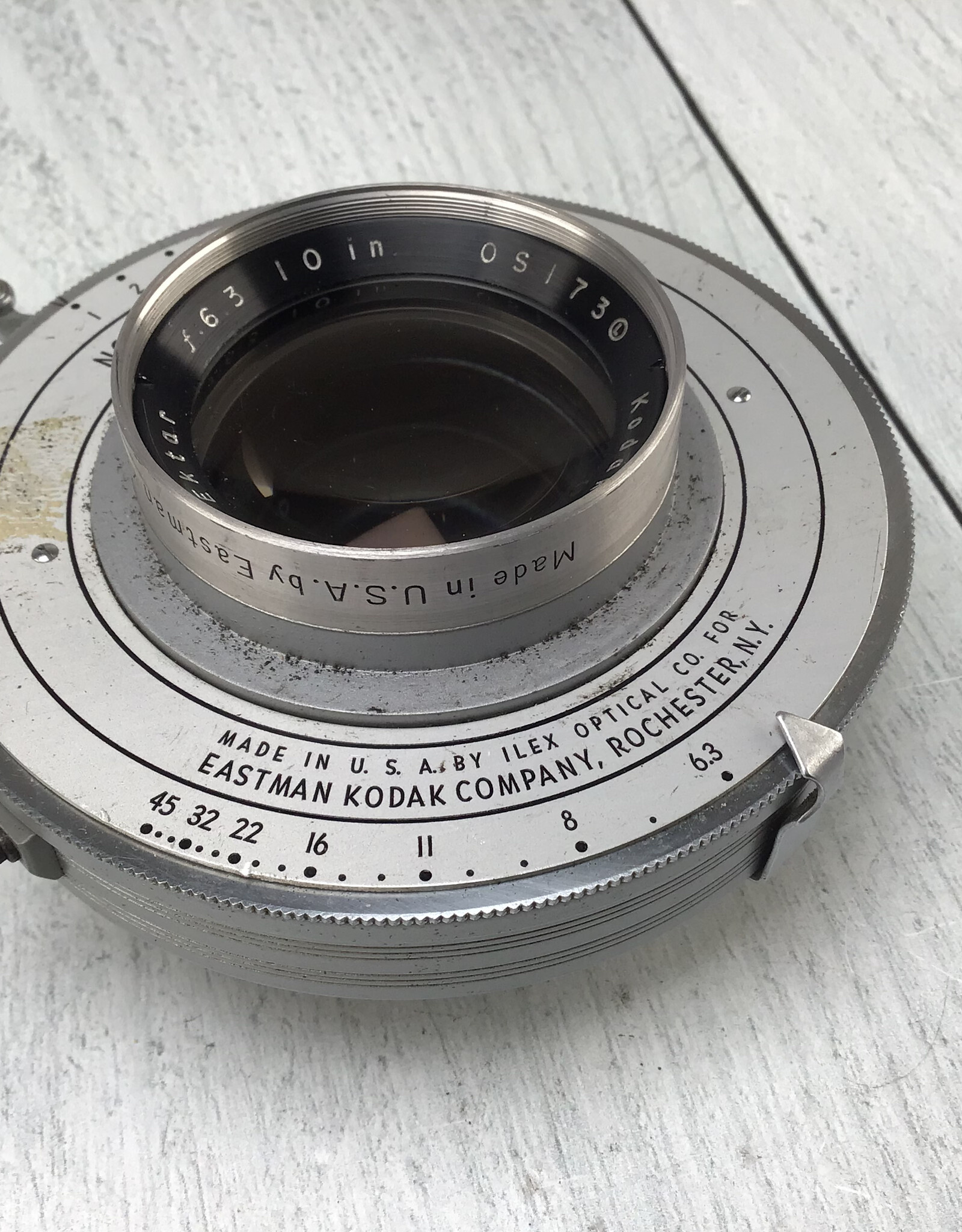 Kodak Commercial Ektar 10 Inch f6.3 Lens w/ Mounting Flange Used Fair