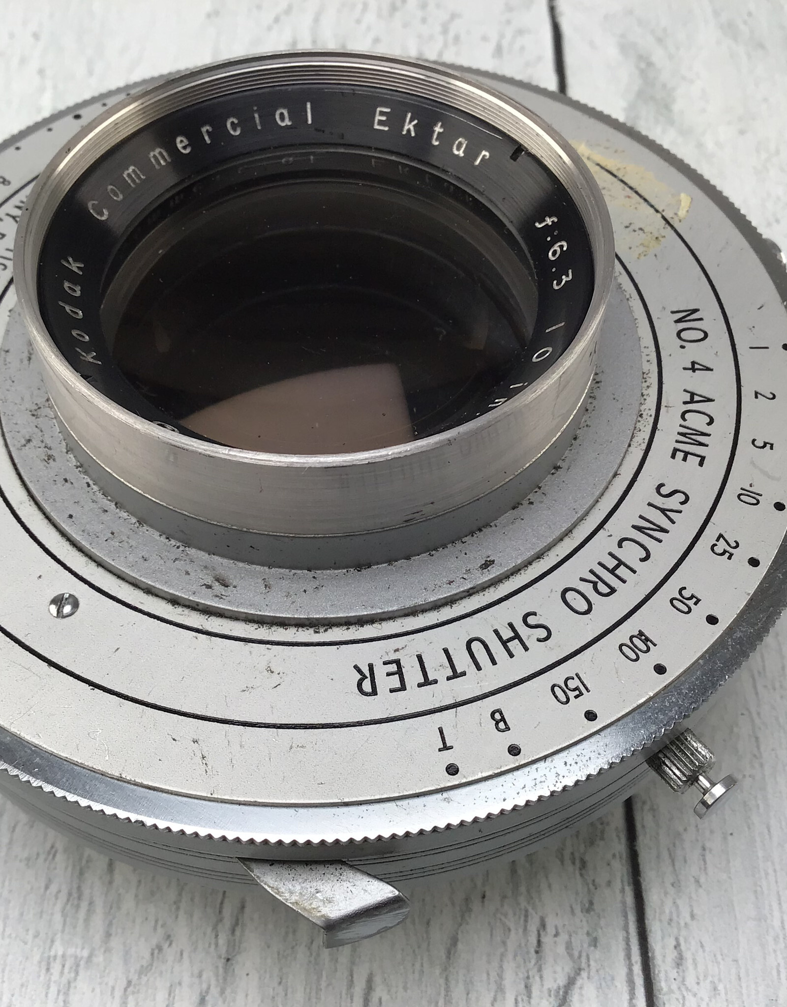 Kodak Commercial Ektar 10 Inch f6.3 Lens w/ Mounting Flange Used Fair