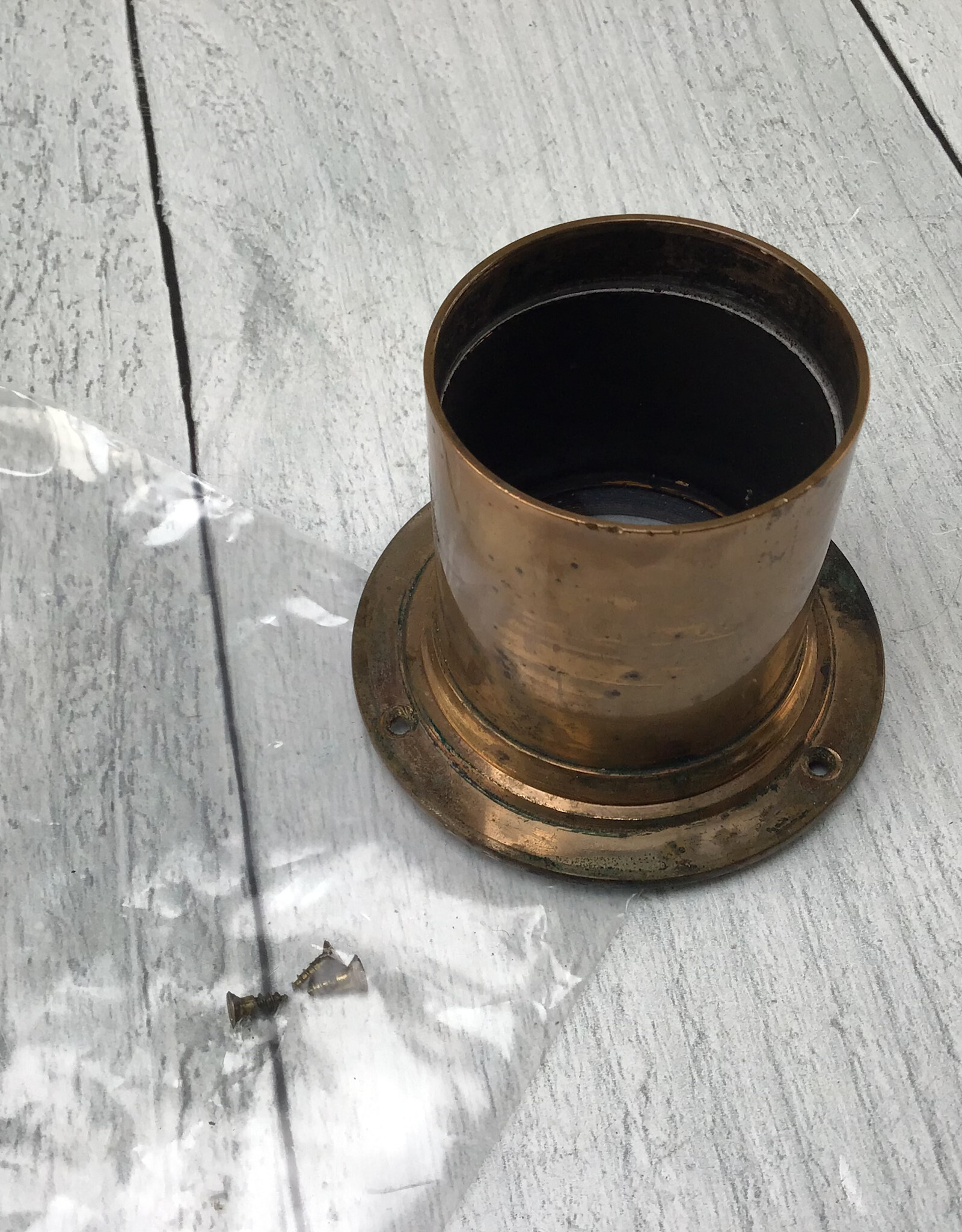 Scovill Waterbury Scovill Brass Lens 9.5" w/ Mounting Flange Used Fair