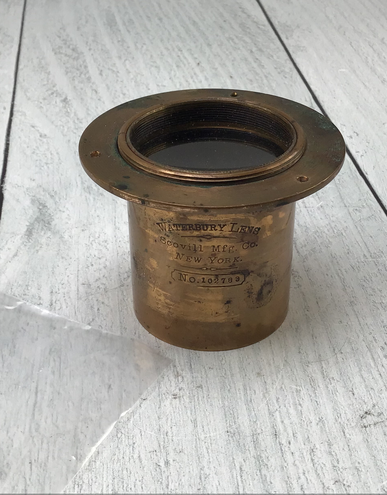 Scovill Waterbury Scovill Brass Lens 9.5" w/ Mounting Flange Used Fair