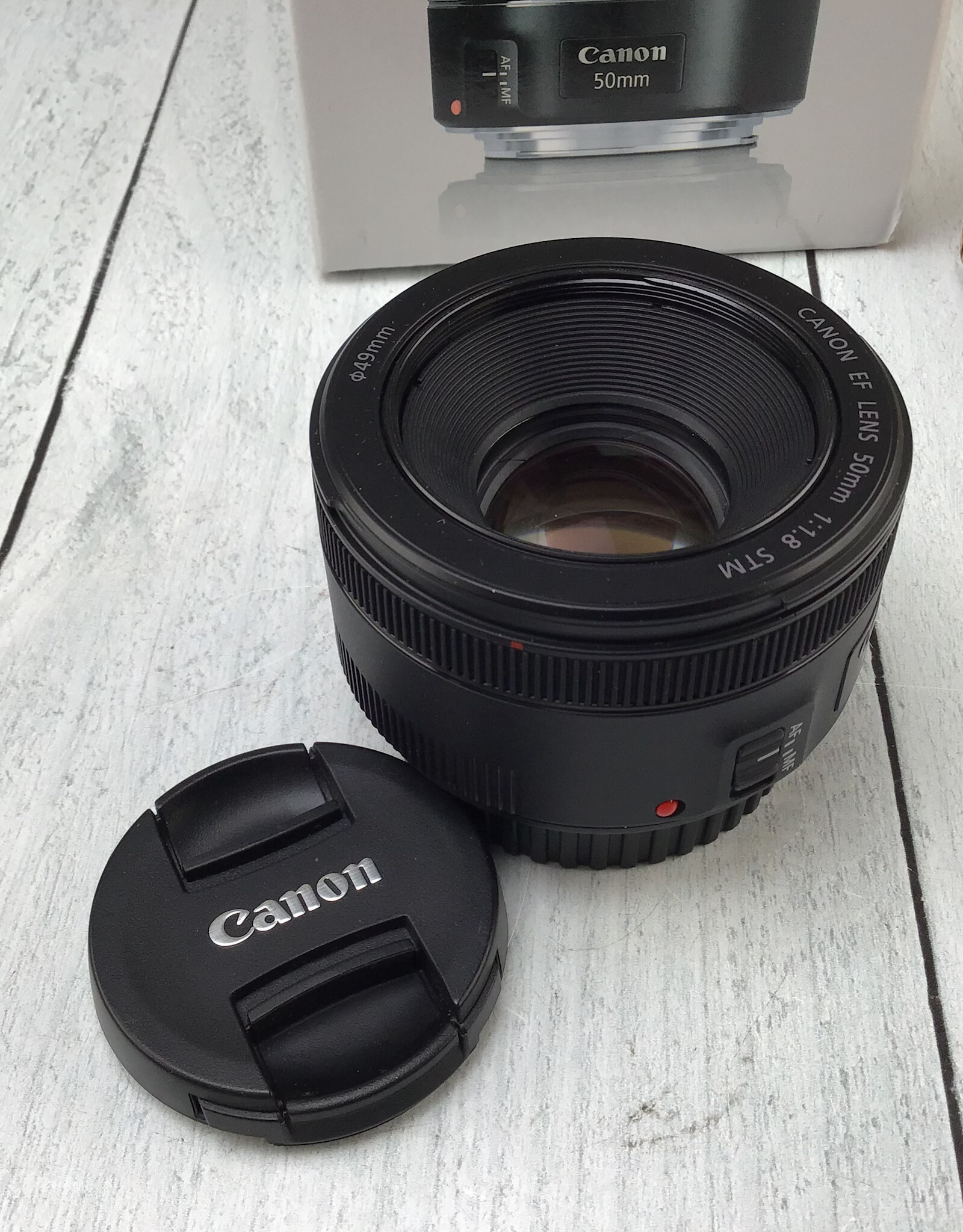 CANON Canon EF 50mm f1.8 STM Lens in Box Used EX