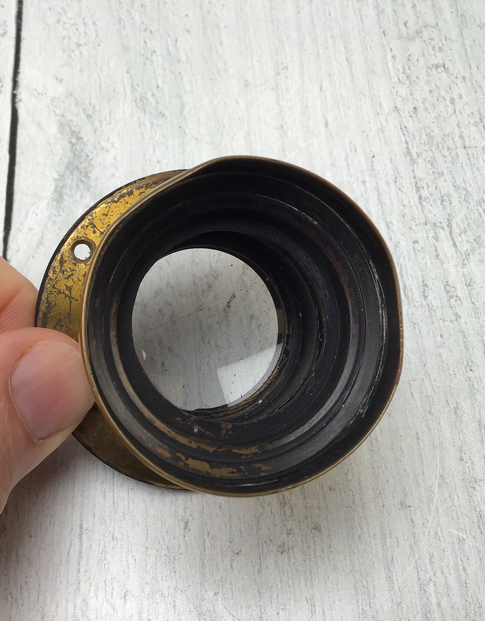 BauschLomb Sears 6" Brass Lens by Bausch & Lomb w/ Stops Used Fair