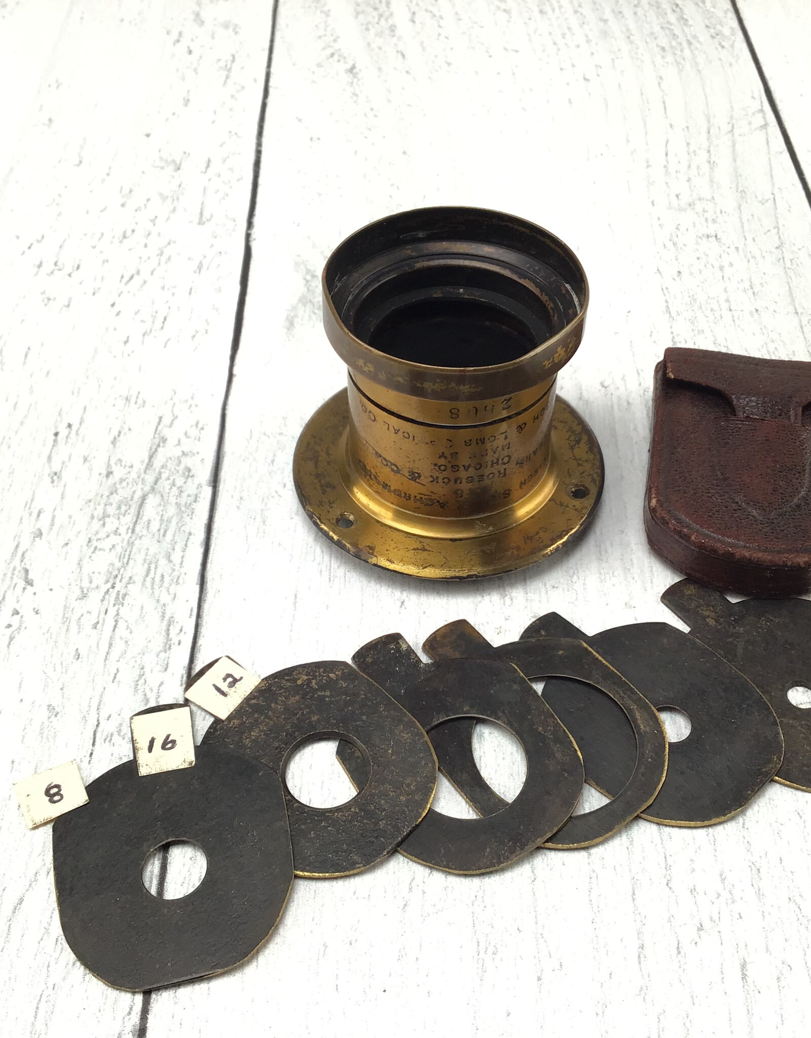 BauschLomb Sears 6" Brass Lens by Bausch & Lomb w/ Stops Used Fair