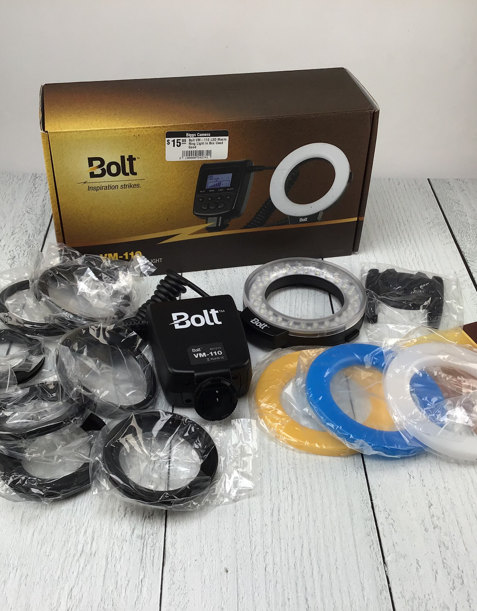Bolt Bolt VM-110 LED Macro Ring Light in Box Used Good
