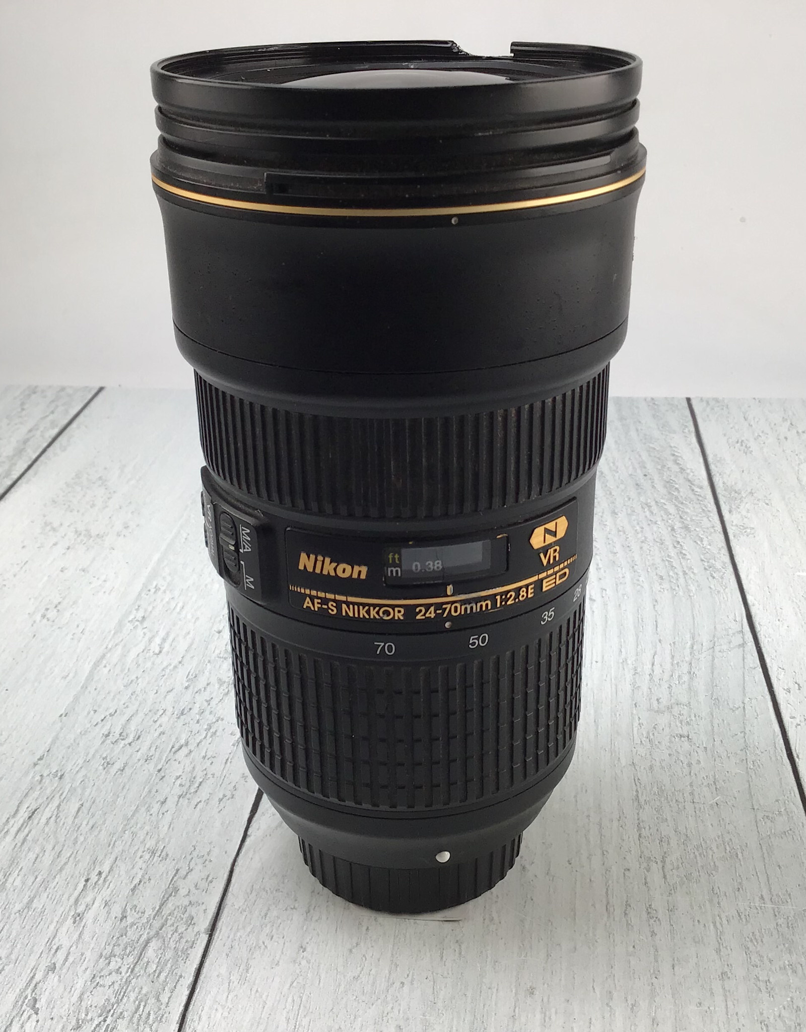 NIKON Nikon AF-S Nikkor 24-70mm f2.8E VR Lens Broken Filter Thread Used BGN