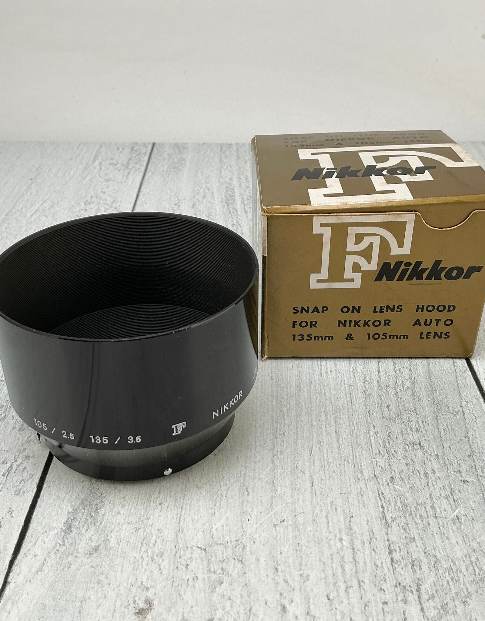 NIKON Nikon Nikkor F Metal Lens Hood for 135mm/105mm in Box Used EX