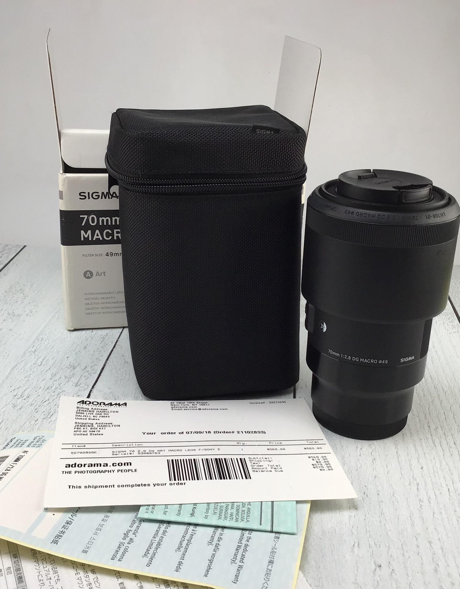 SIGMA Sigma Art 70mm f2.8 DG Lens for Sony in Box Used Good