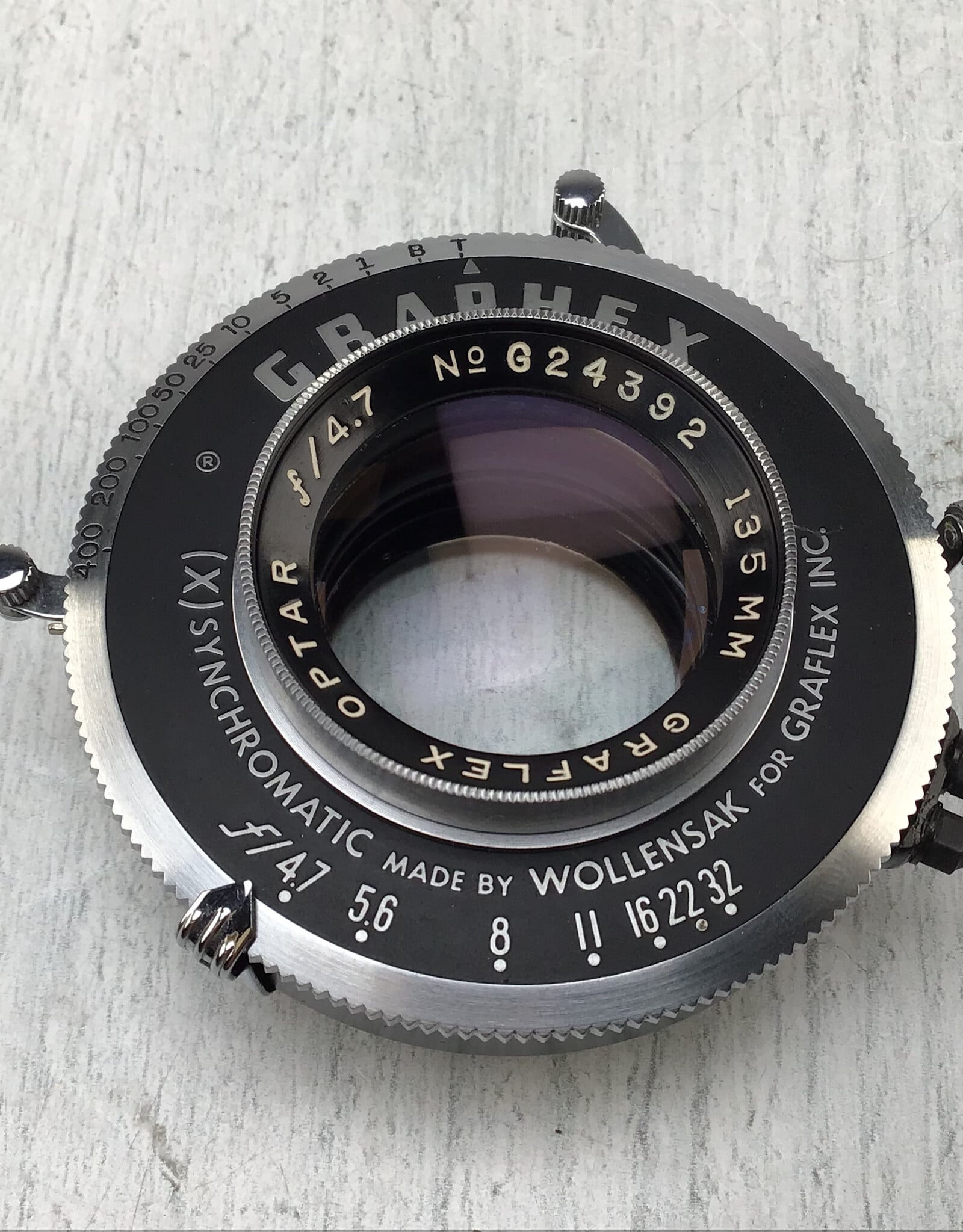 graflex Graflex Optar 135mm f4.7 Lens Slow Speeds Off Used BGN