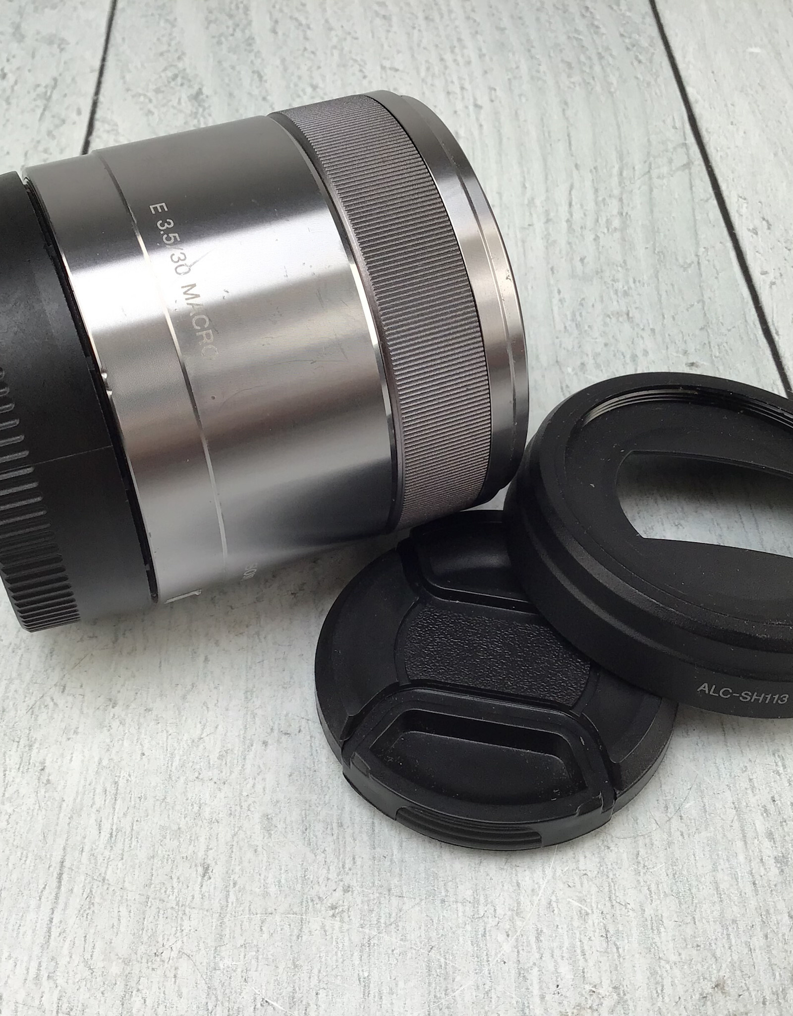 SONY Sony E 30mm F3.5 Macro Silver lens Used Fair