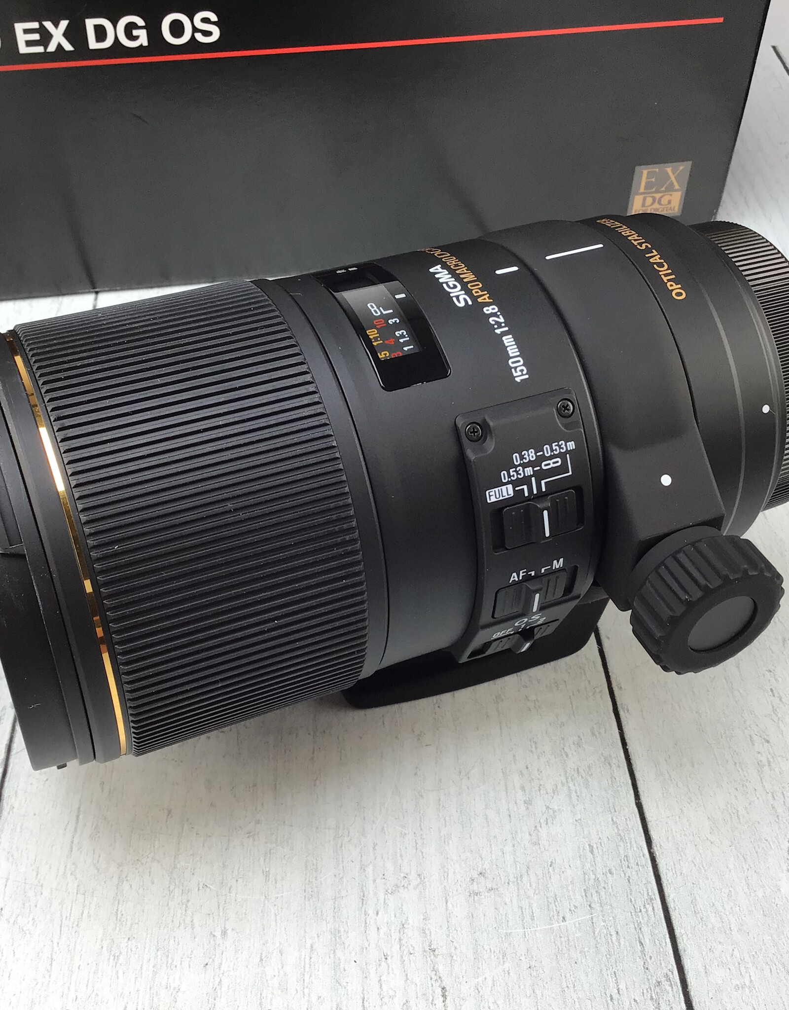 CANON Sigma 150mm f2.8 APO Macro EX DG OS Lens for Canon EF in Box Used EX