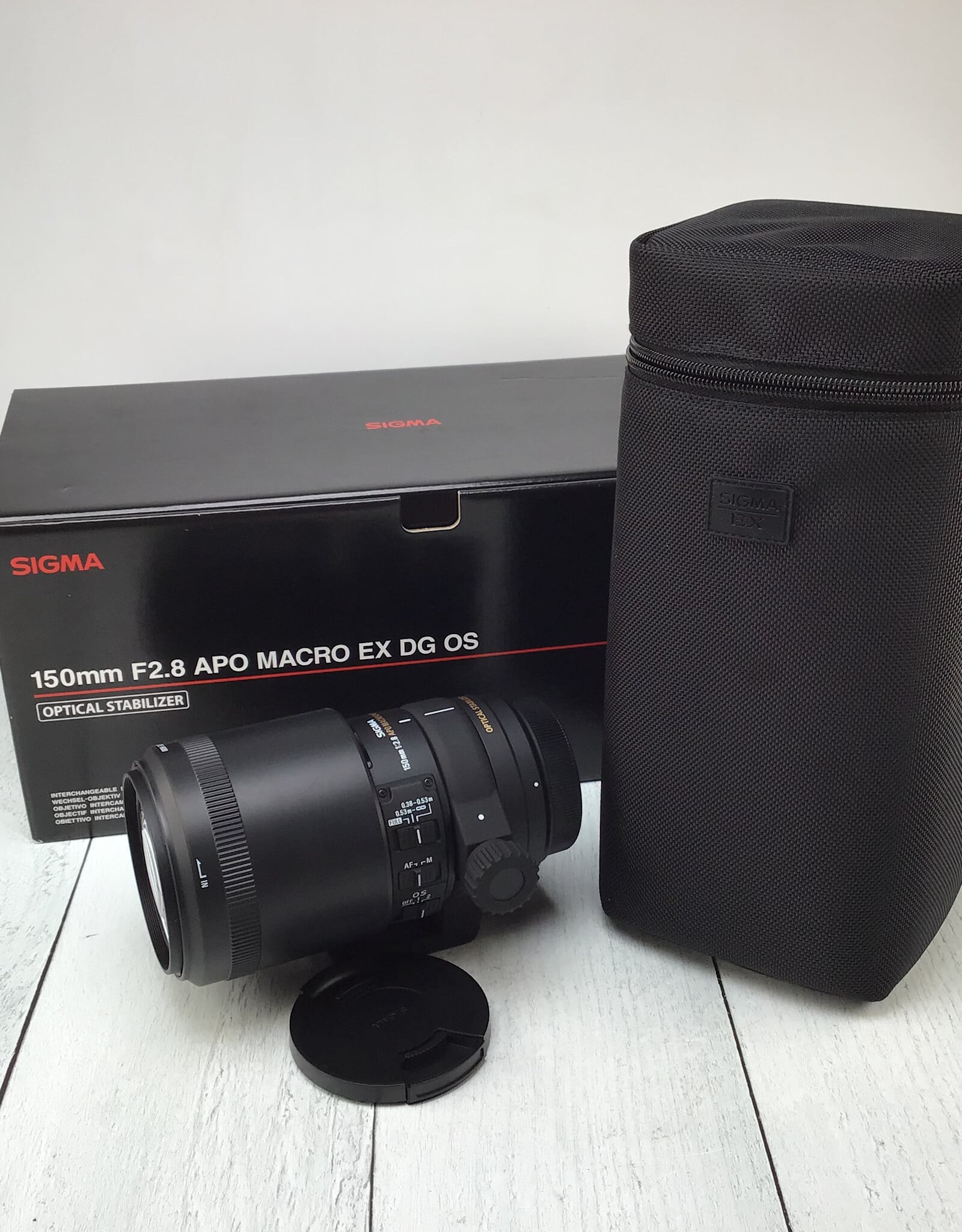 CANON Sigma 150mm f2.8 APO Macro EX DG OS Lens for Canon EF in Box Used EX