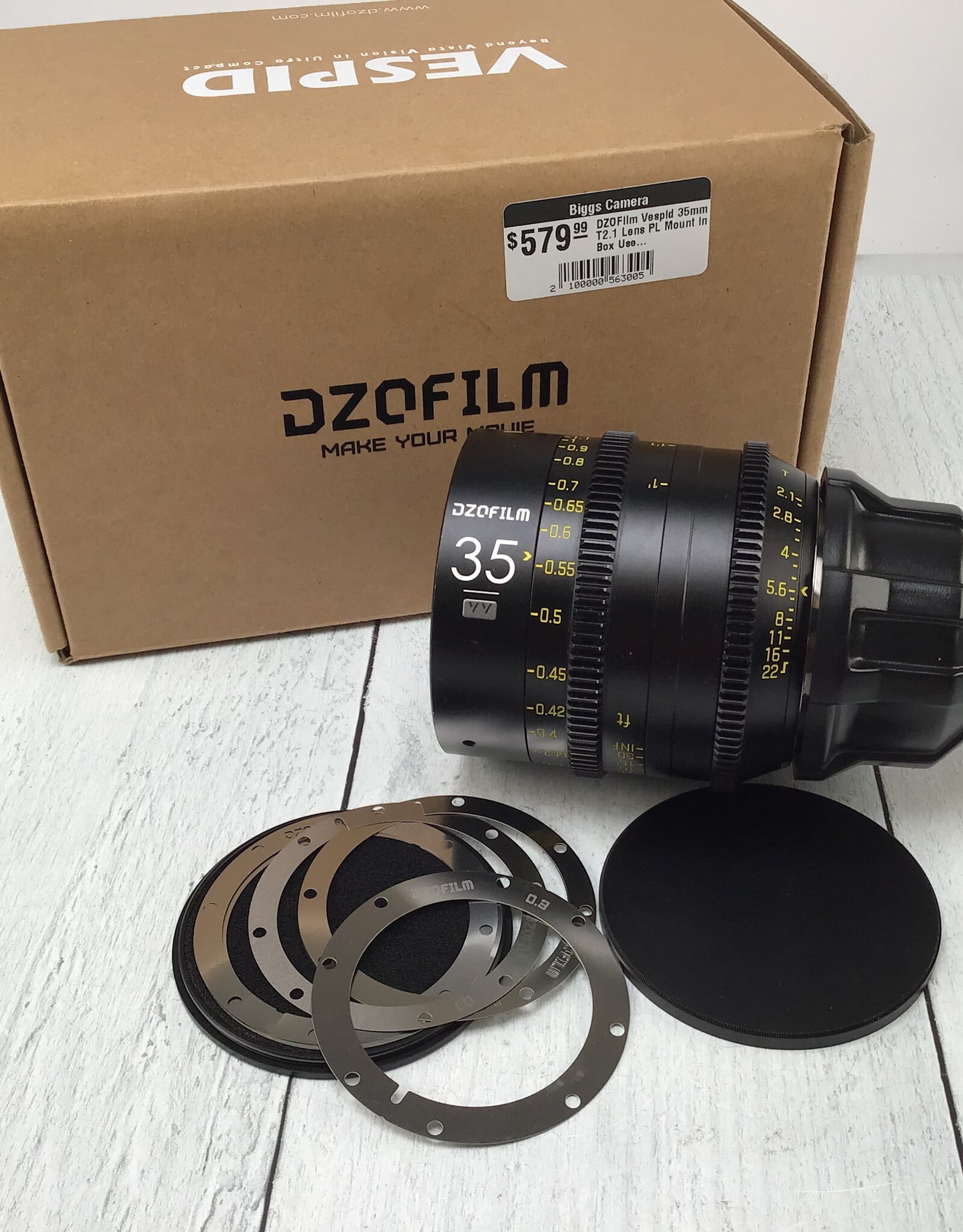 DZOFilm DZOFilm Vespid 35mm T2.1 Lens PL Mount in Box Used Good