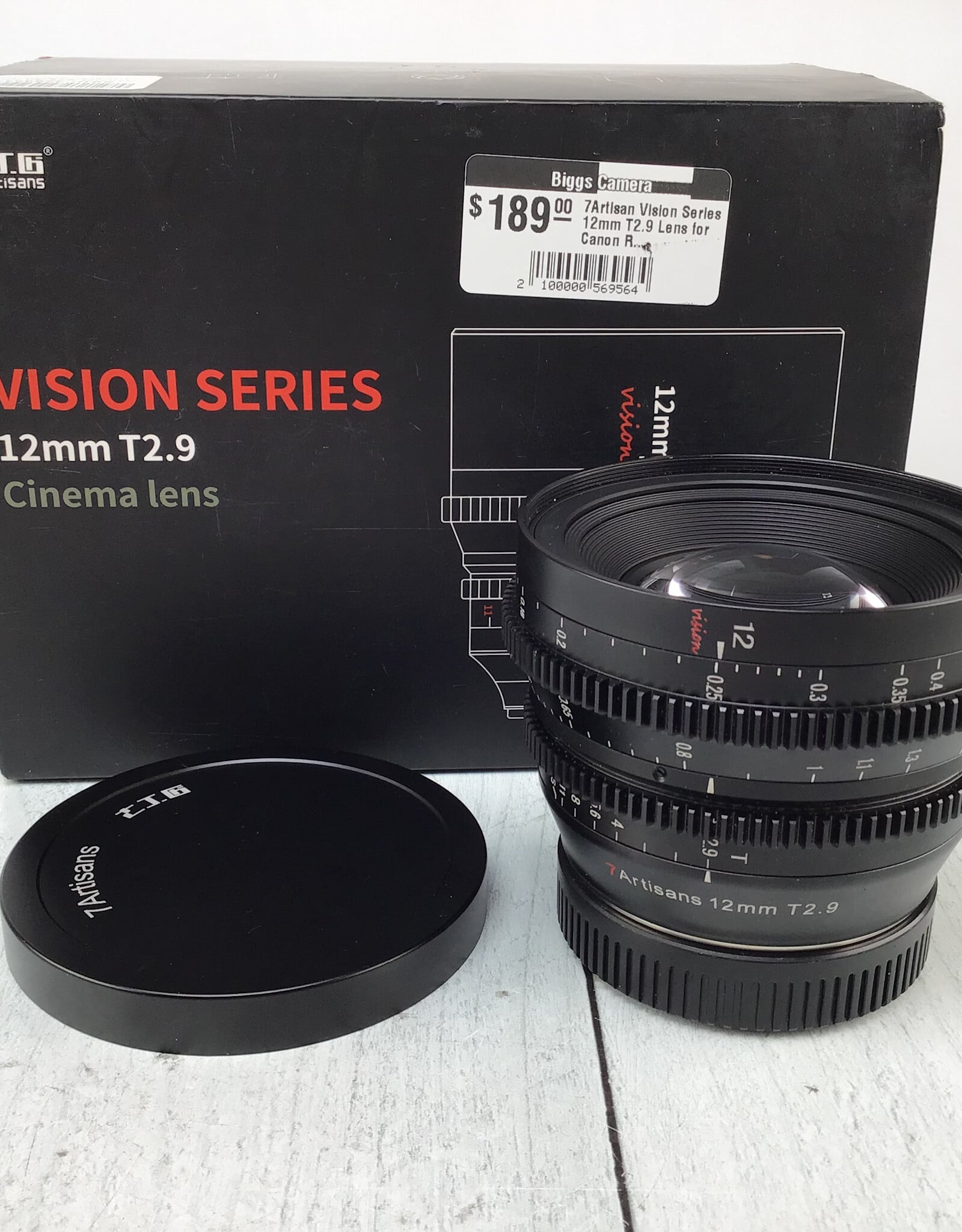 7artisans 7Artisan Vision Series 12mm T2.9 Lens for Canon RF in Box Used EX
