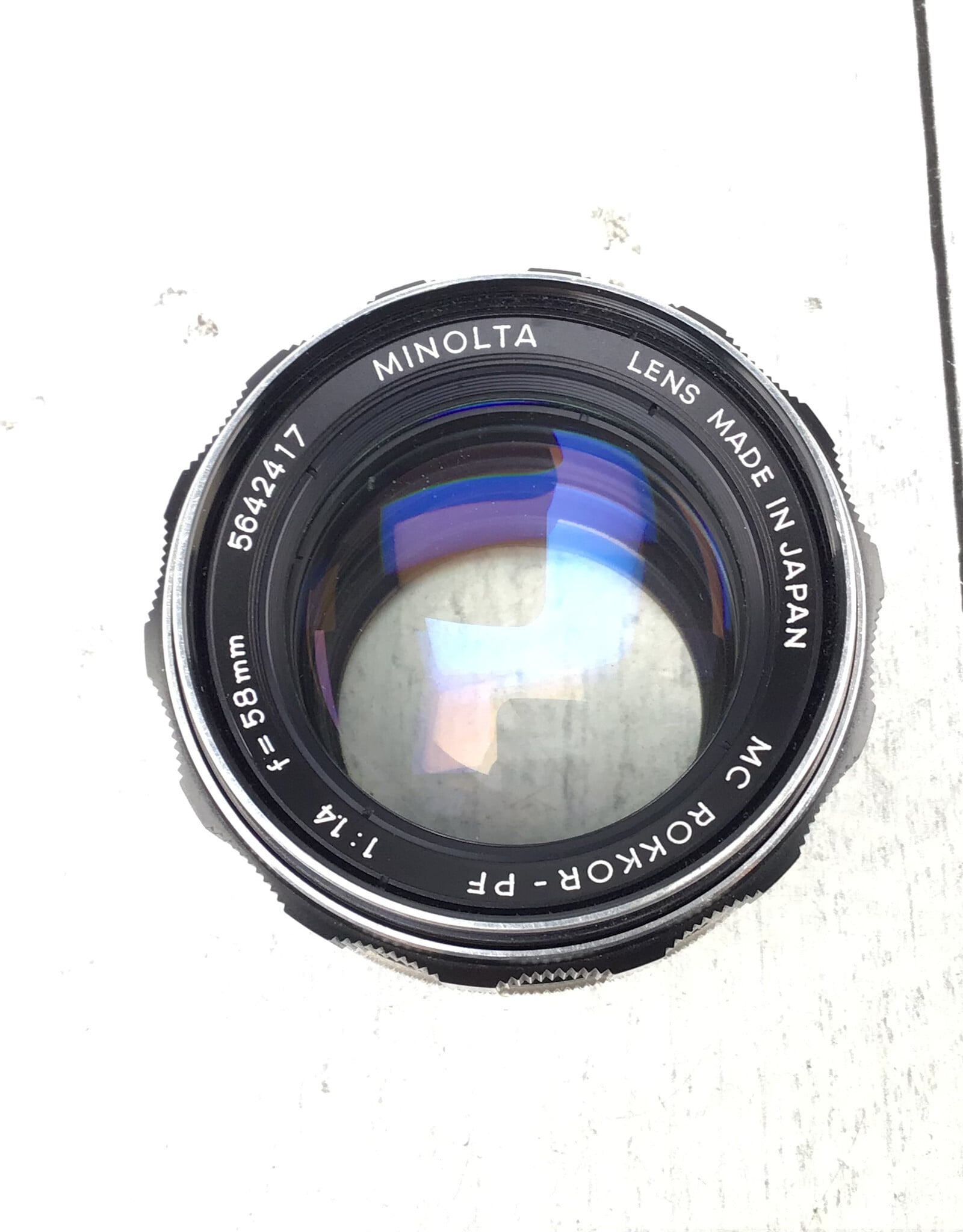 Minolta Minolta MC Rokkor PF 58mm f1.4 Lens Hazy Used As Is