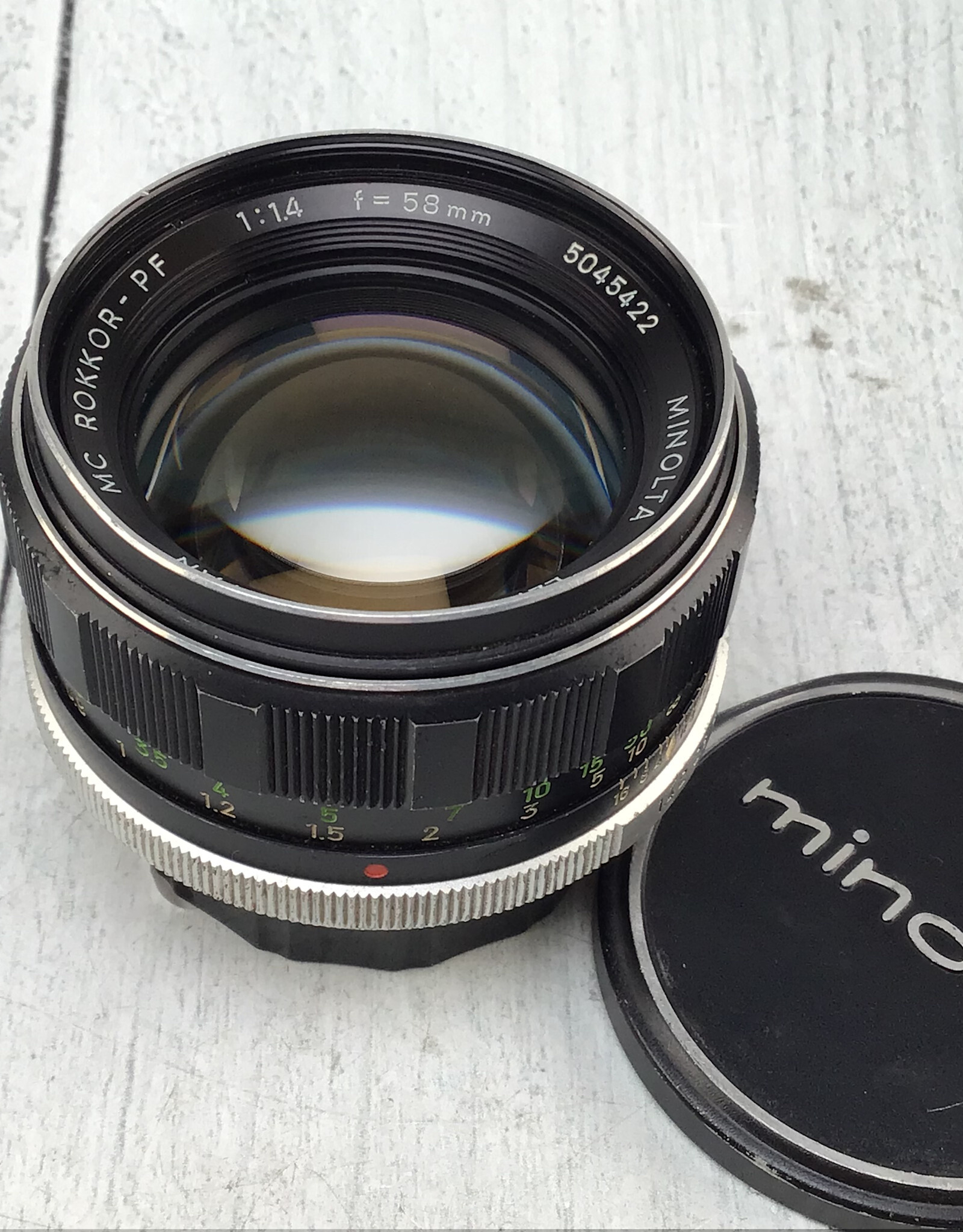 Minolta Minolta MC Rokkor PF 58mm f1.4 Lens Stiff Focus Used BGN