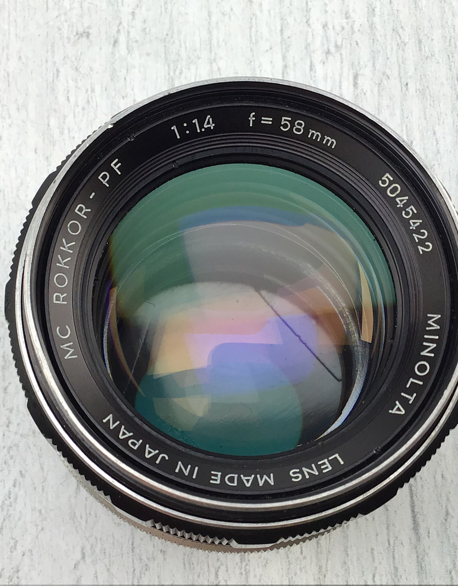 Minolta Minolta MC Rokkor PF 58mm f1.4 Lens Stiff Focus Used BGN