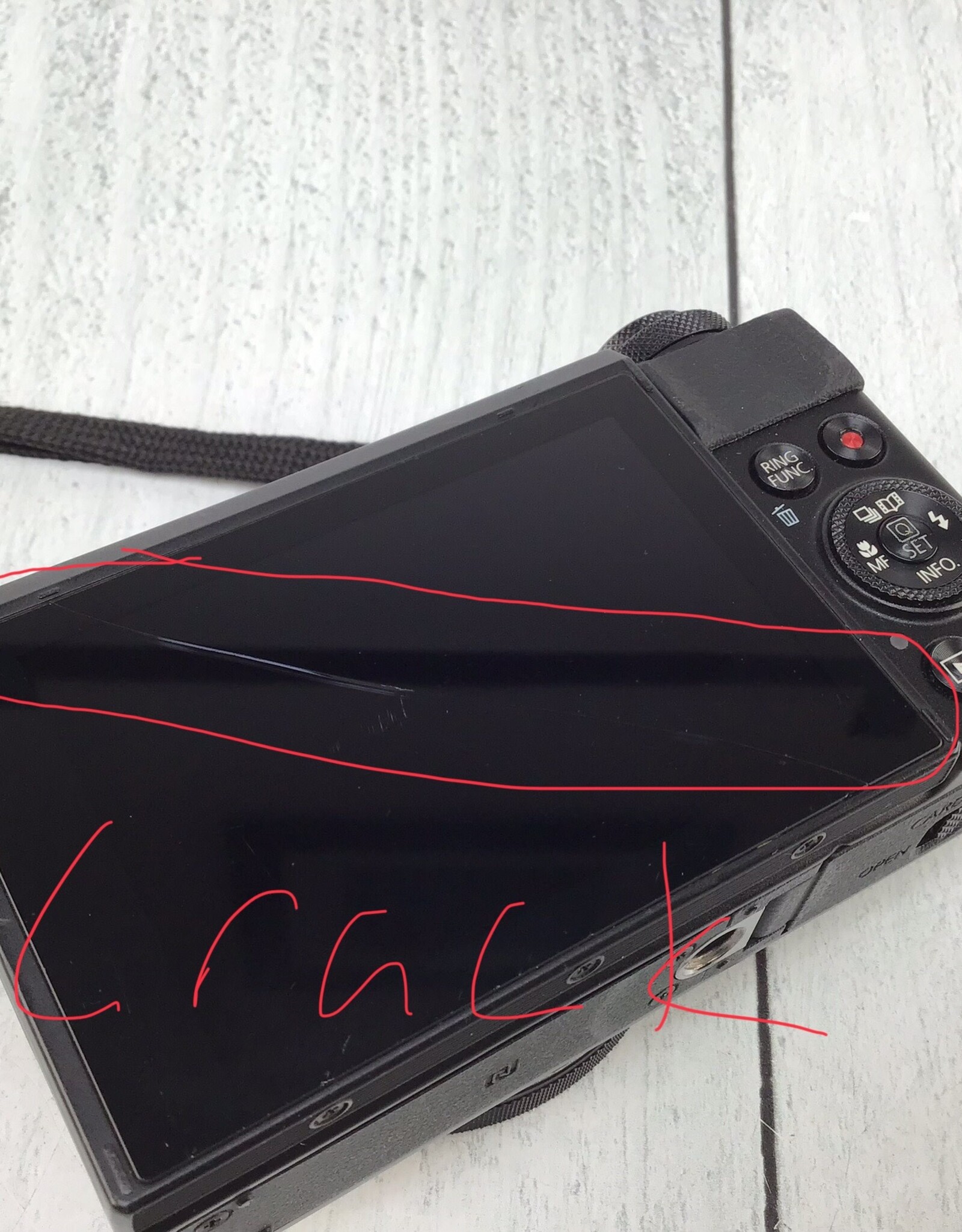 CANON Canon G7X Mark II Camera Cracked LCD Screen Used BGN