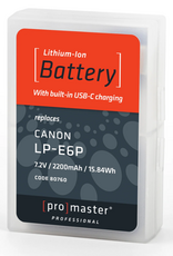 Promaster Battery for Canon LP-E6P with USB-C Charging CLOSED
