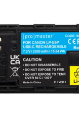 Promaster Battery for Canon LP-E6P with USB-C Charging CLOSED