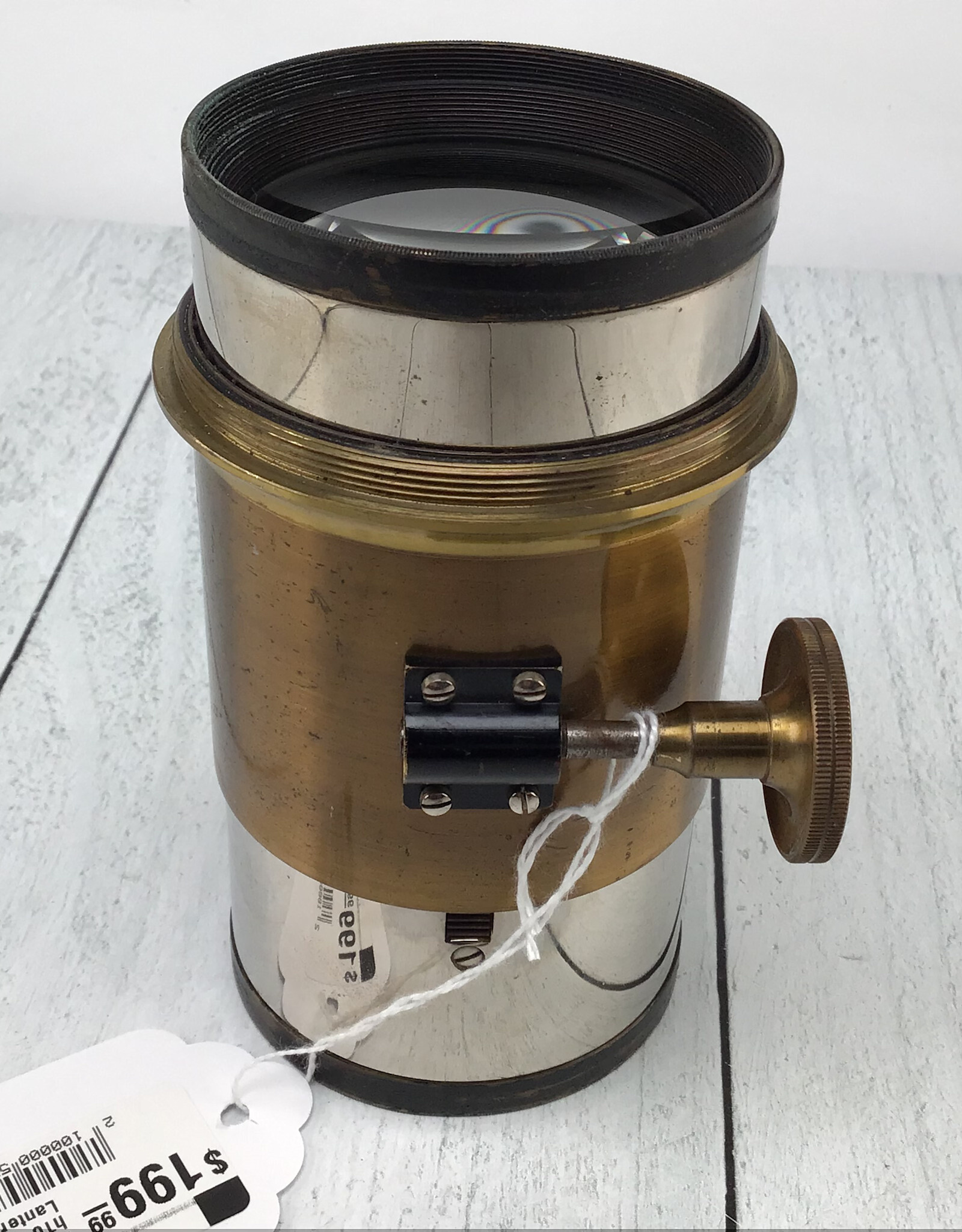 Barwell McAlister McIntosh Stereopticon h10 Brass Magic Lantern Lens Used Fair